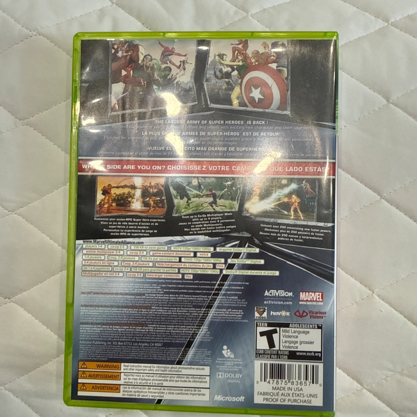 XBOX 360 Marvel Ultimate Alliance 2 Video Game - photo 2
