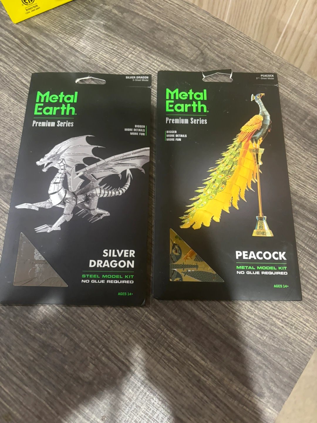 Metal Earth Premium Series Silver Dragon and Peacock Model Kits