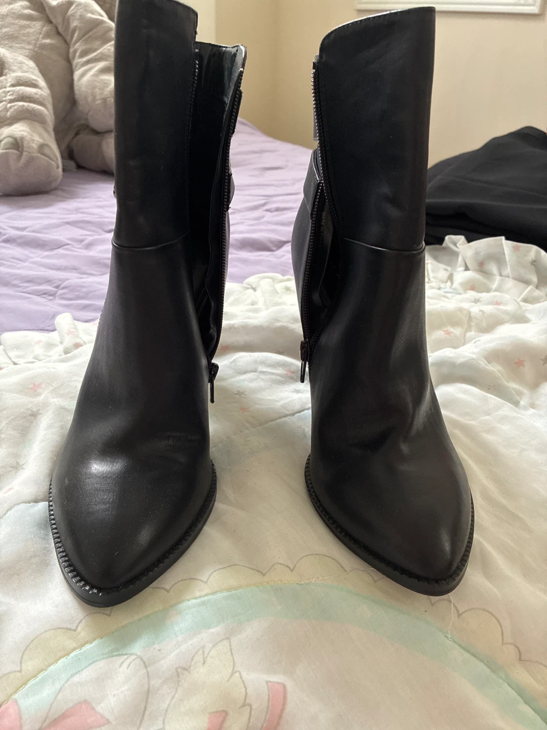 Black Heeled Ankle Boots with Buckle Detail - photo 3