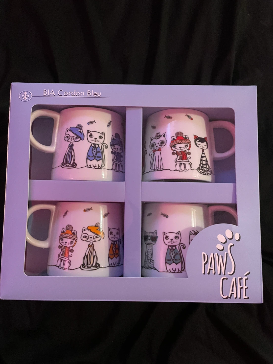 BIA Cordon Bleu Paws Cafe Mugs Set of 4