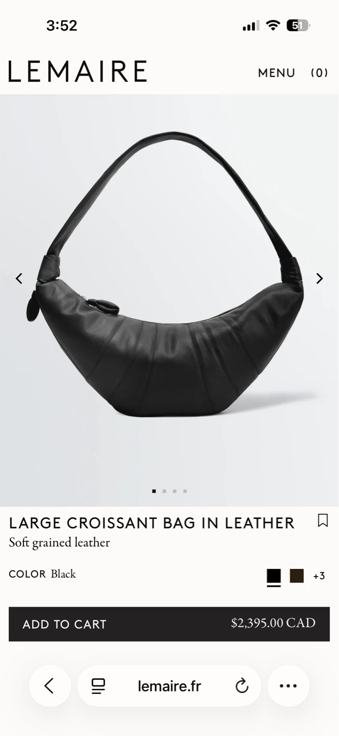 Lemaire Large Croissant Bag