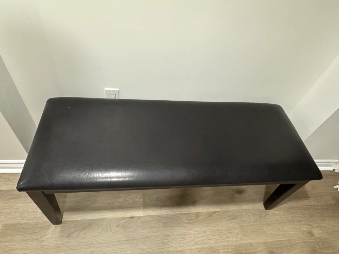 Dark Brown Padded Bench - photo 2