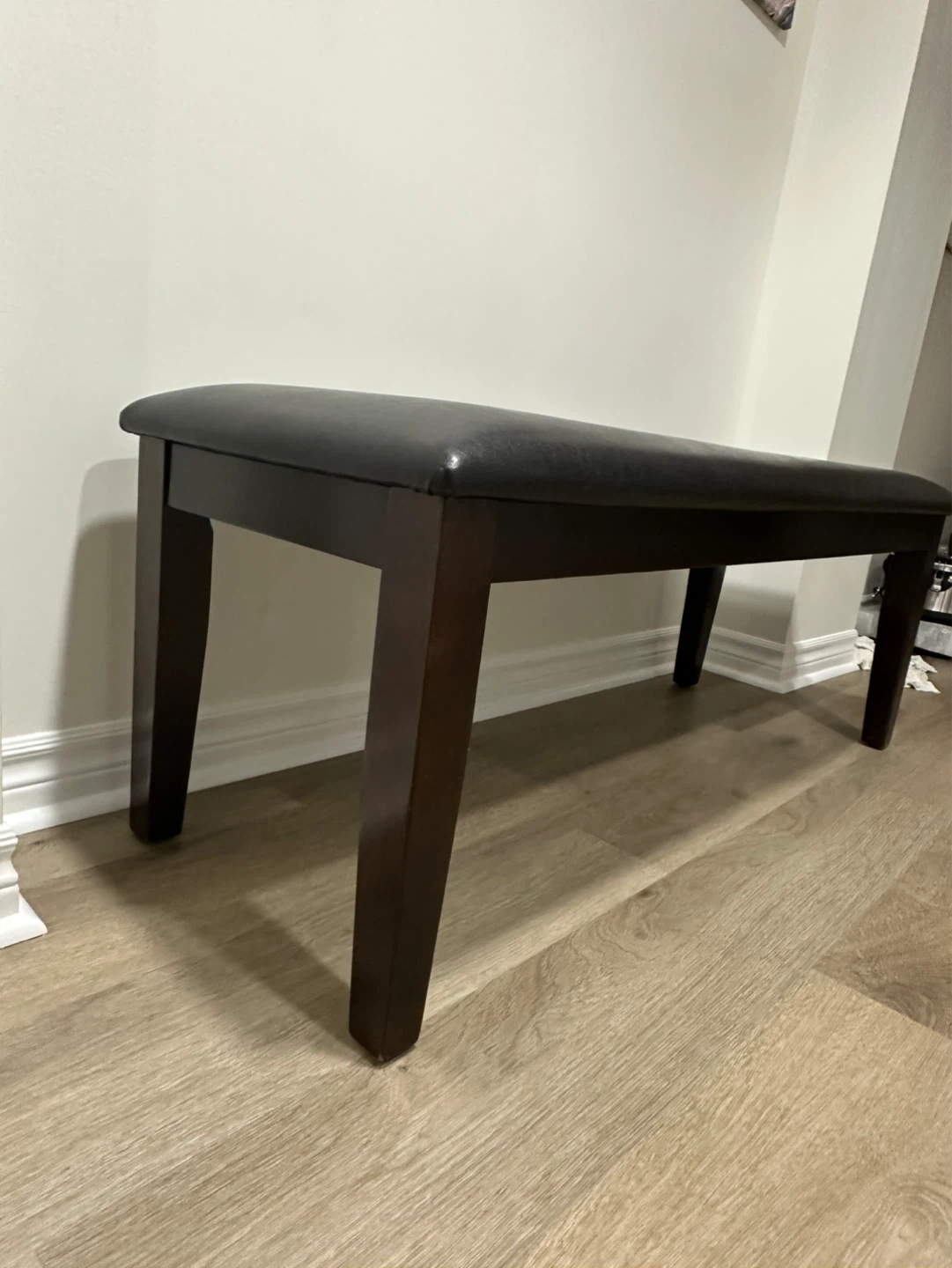 Dark Brown Padded Bench - photo 3