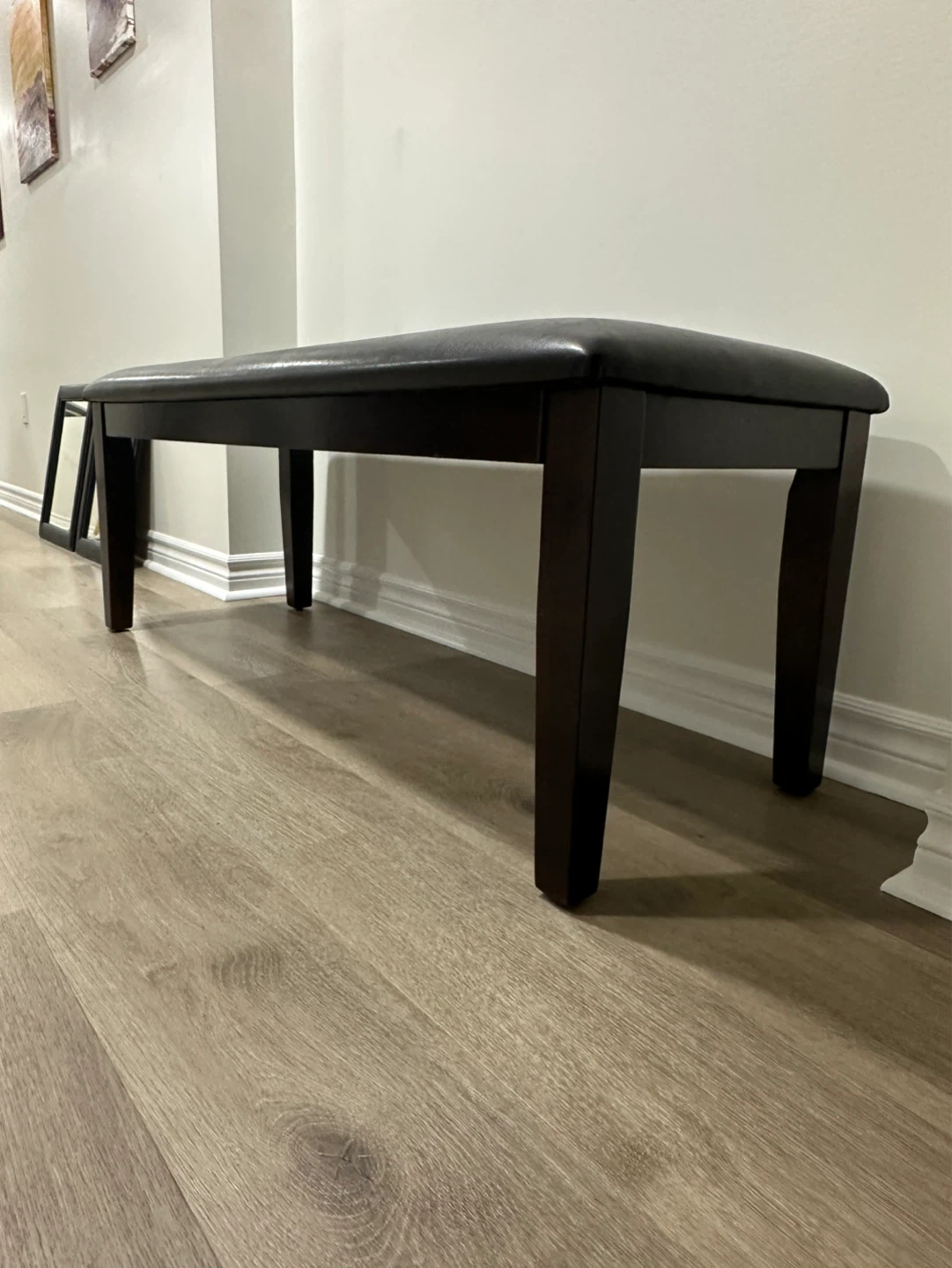 Dark Brown Padded Bench - photo 4