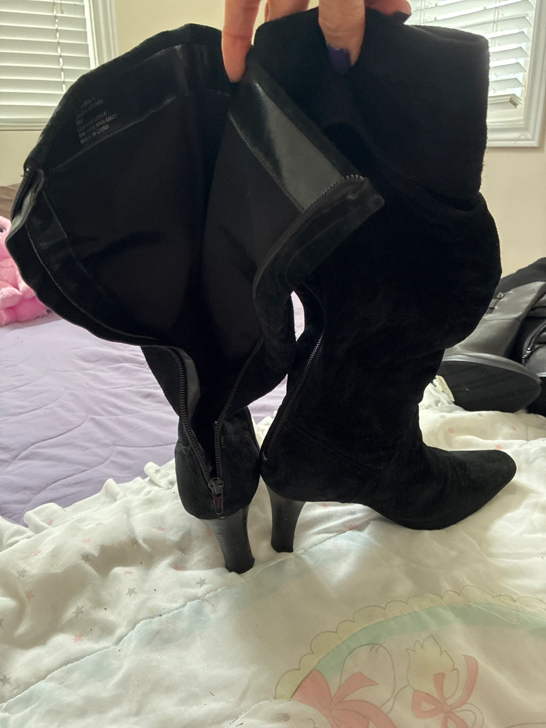 Black Suede Heeled Boots - photo 2