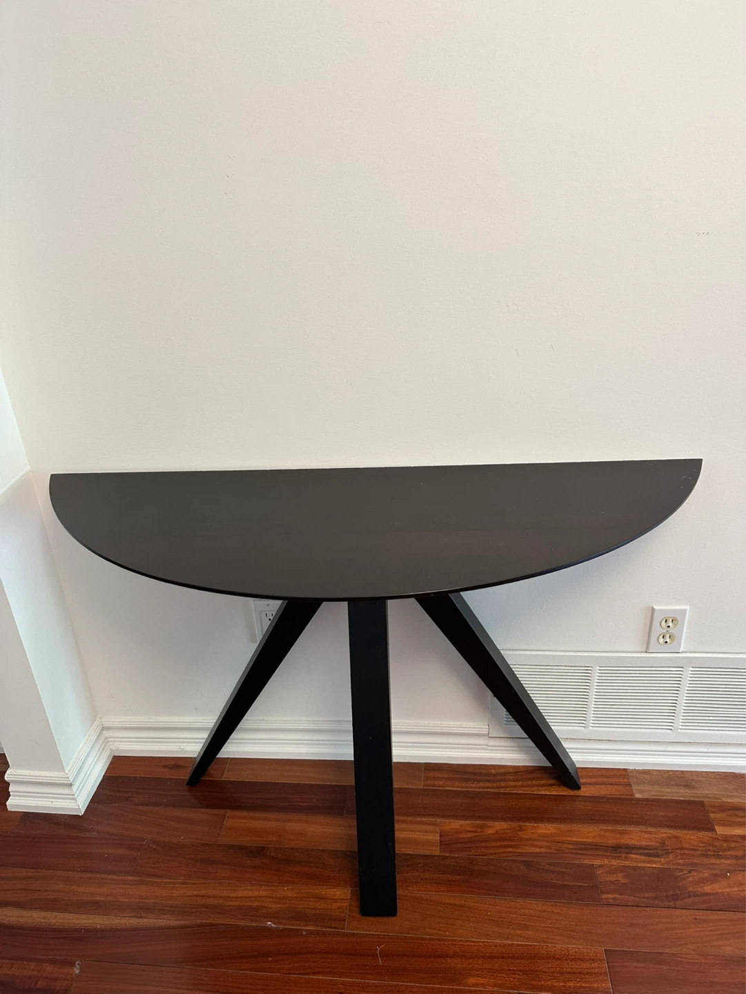Black Half-Circle Console Table