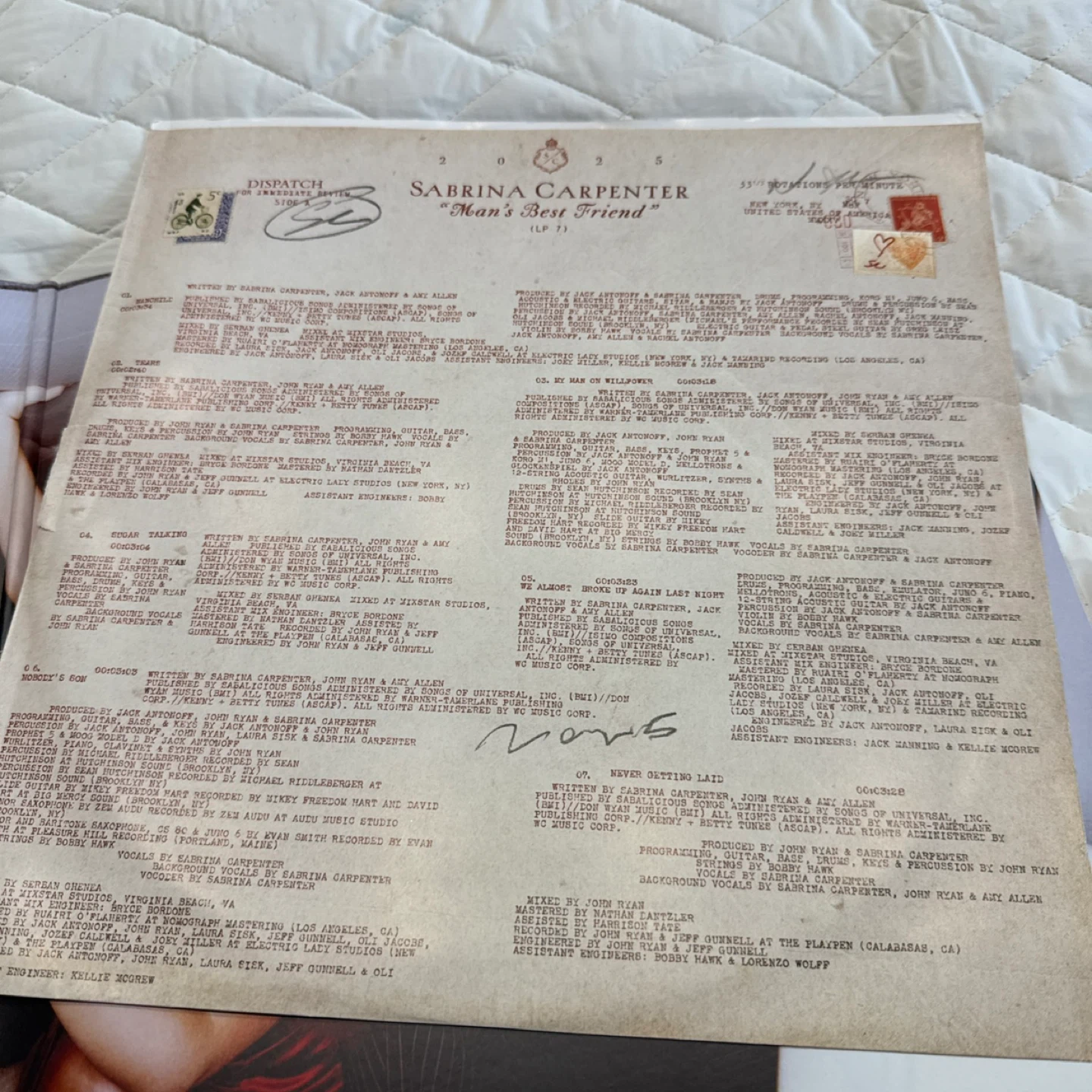 Sabrina Carpenter "emails i can't send" Vinyl Record (Gold) - photo 4