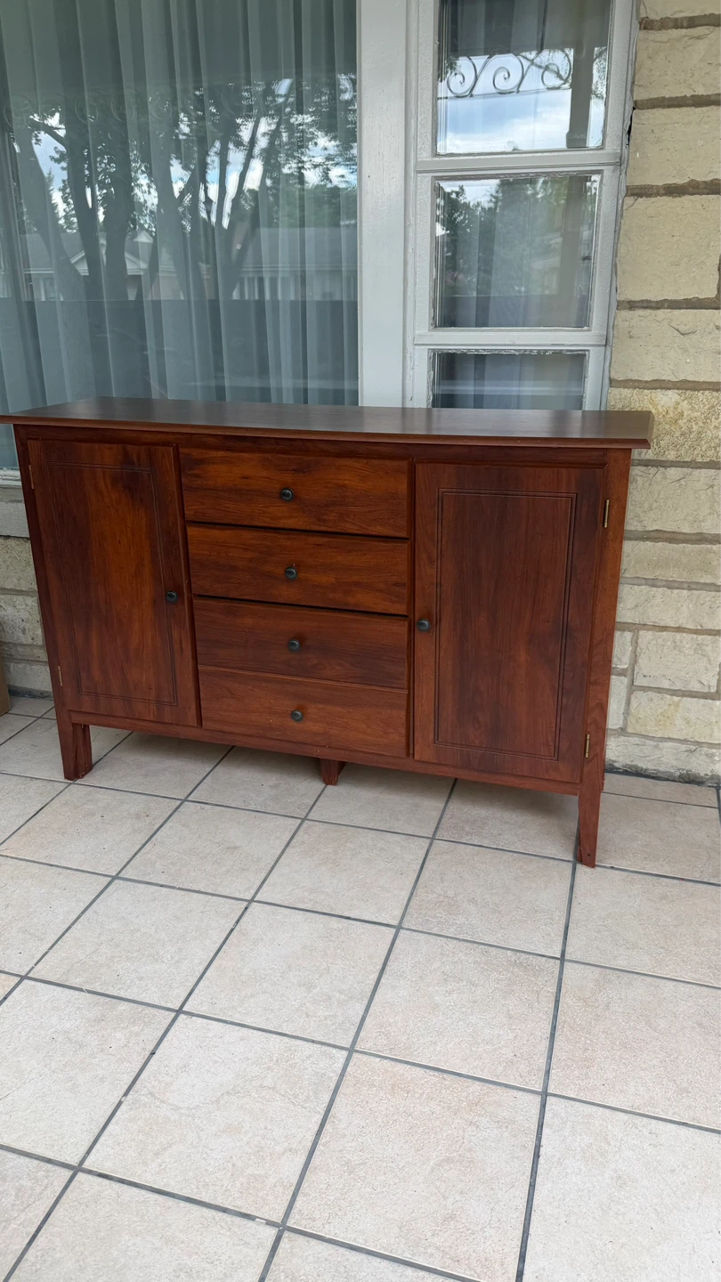 Wooden Sideboard Cabinet with Drawers and Shelves - photo 5