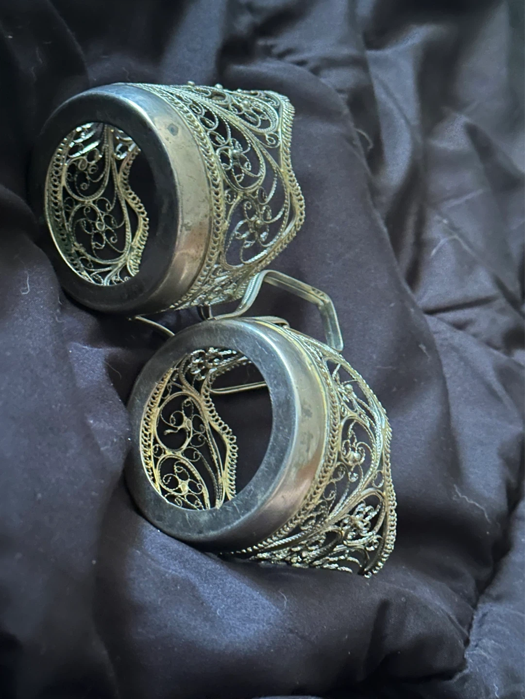 Vintage Russian Filigree Cups and Napkin holder - photo 5