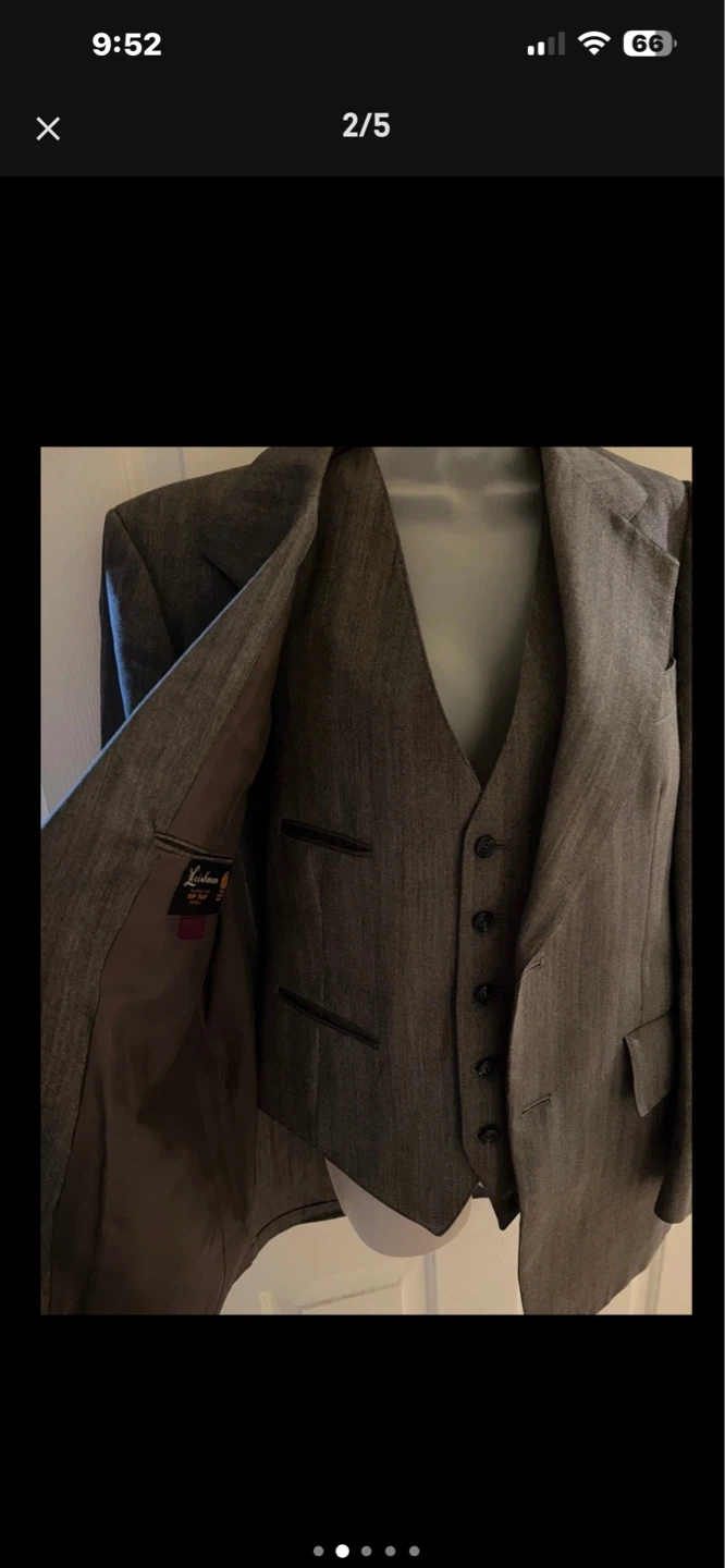 Large  Grey Pinstripe Suit Vest - photo 4