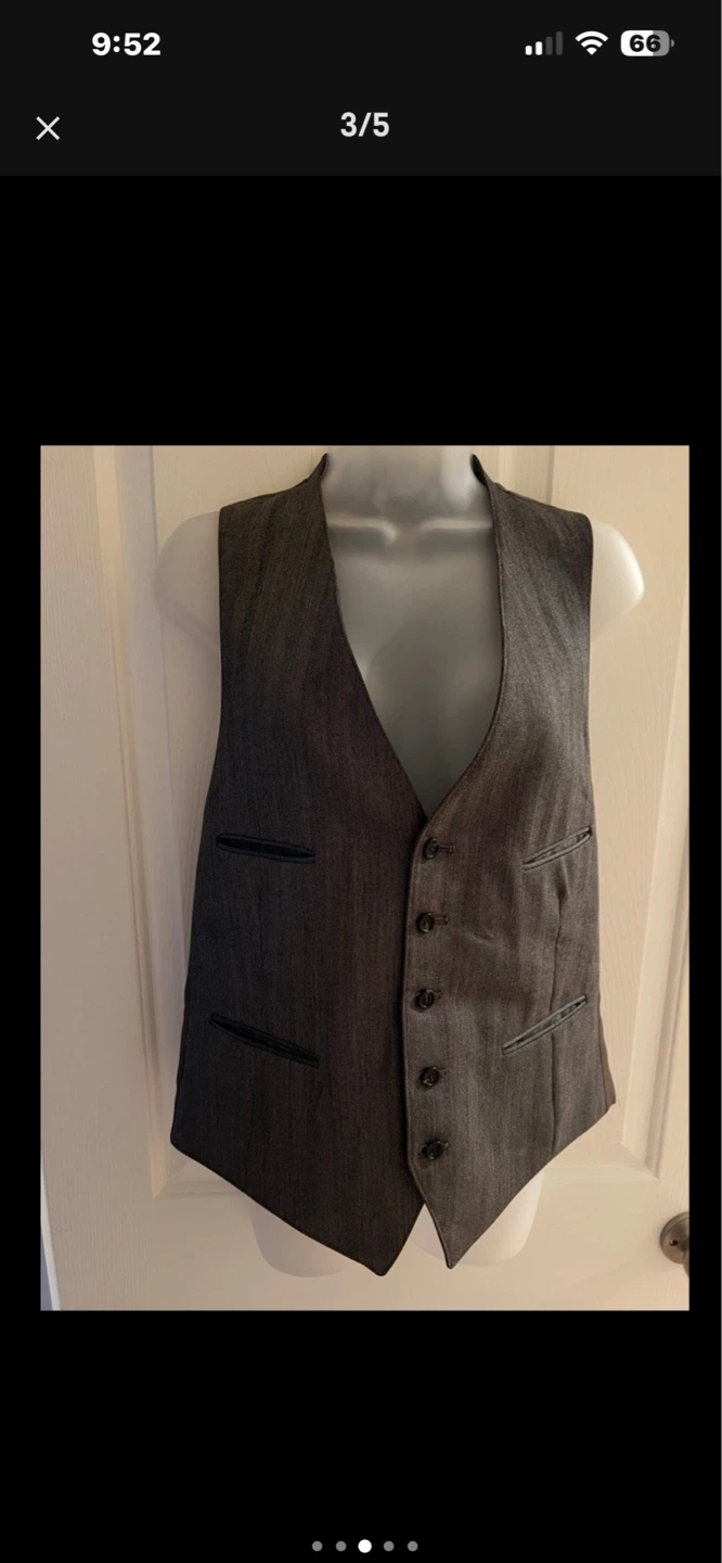 Large  Grey Pinstripe Suit Vest