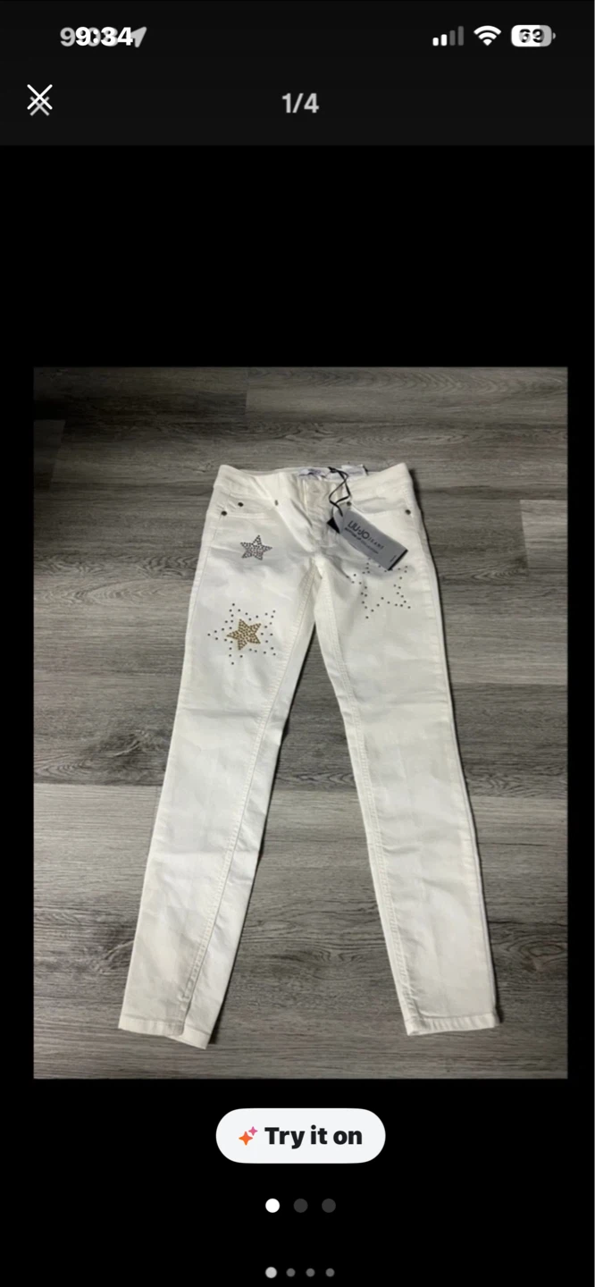 Liu Jo White Jeans with Star Embellishments