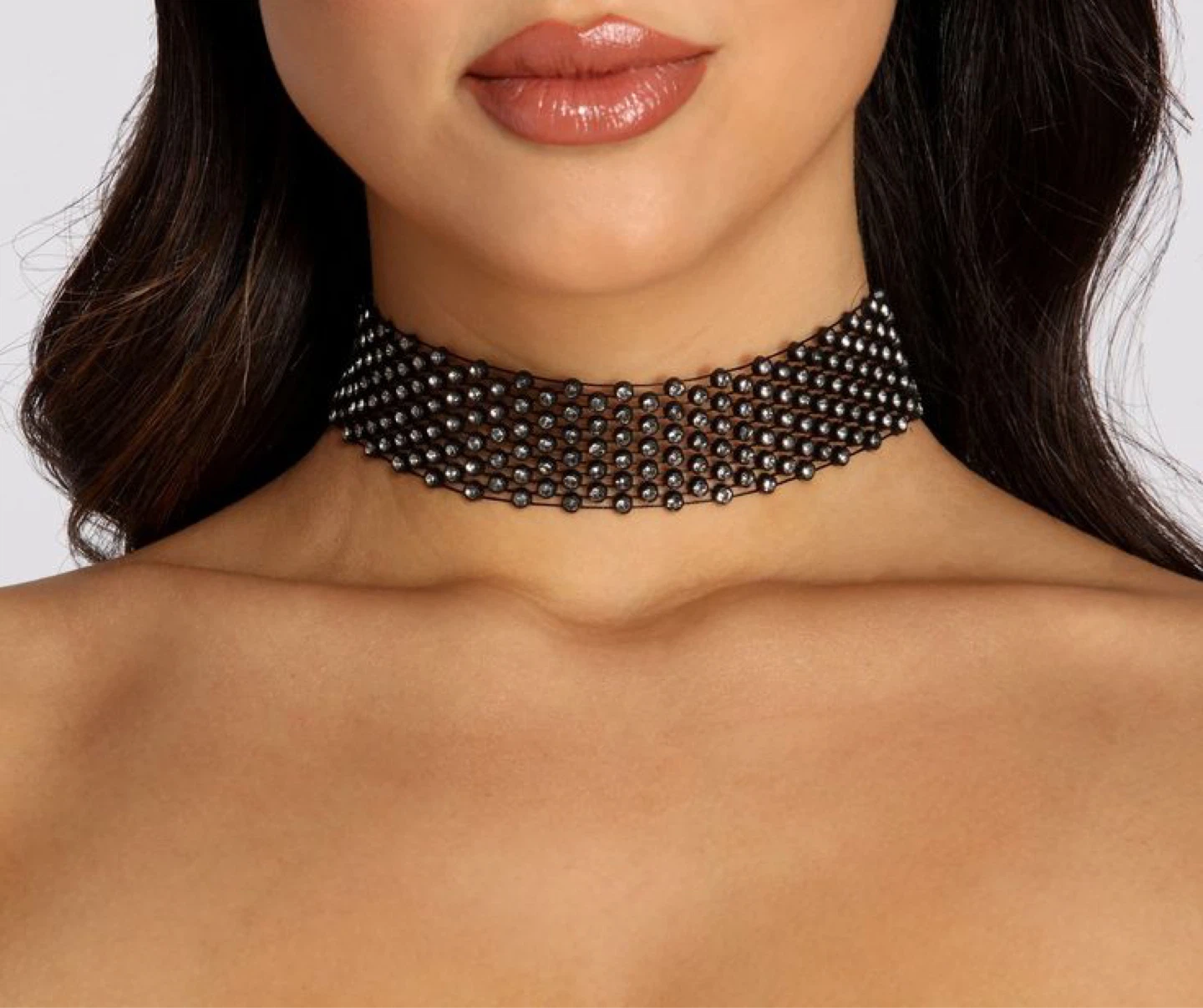 Black Rhinestone Choker Necklace
