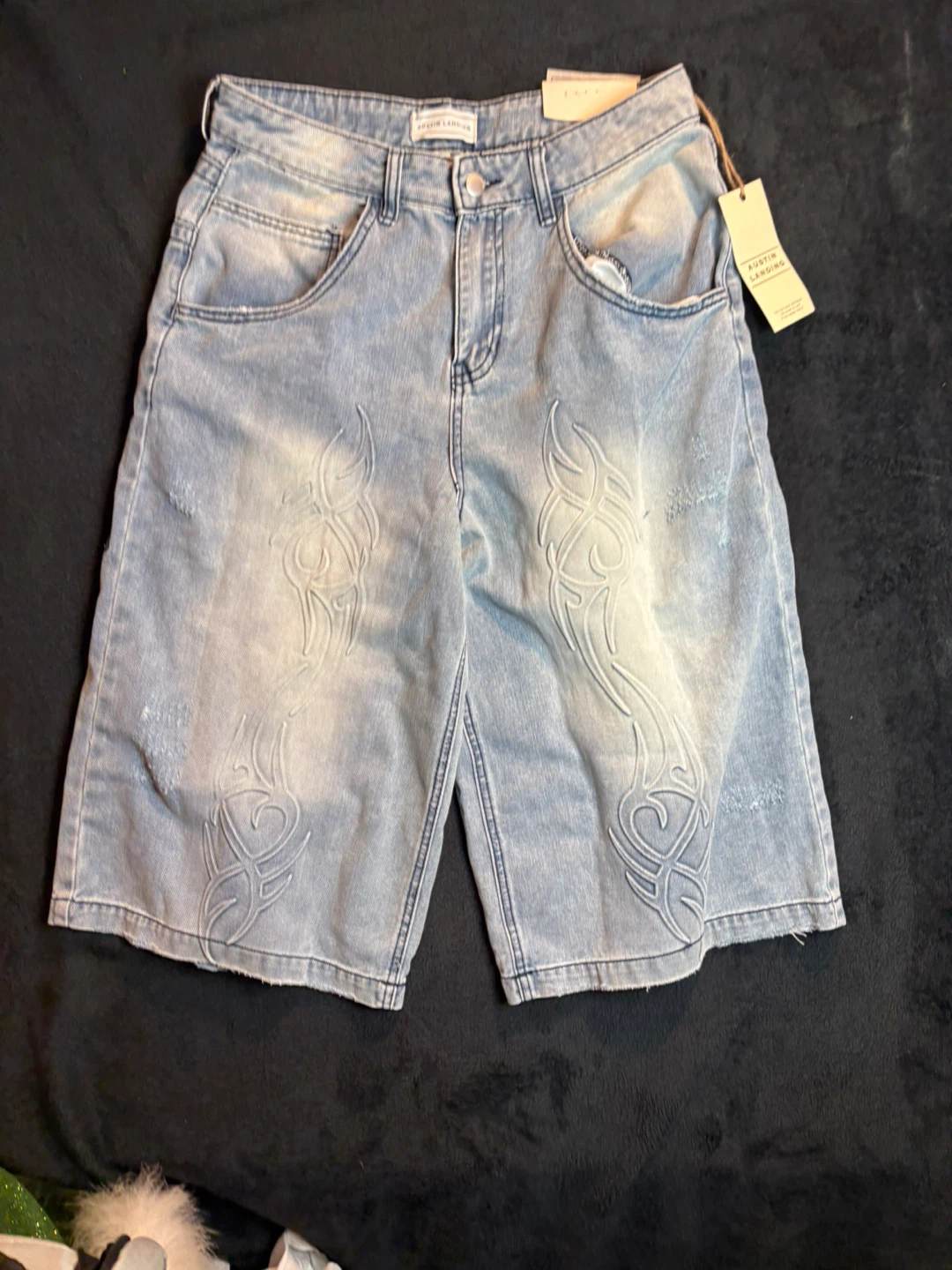 Austin Landing High Rise Loose Fit Jort Shorts Size 9