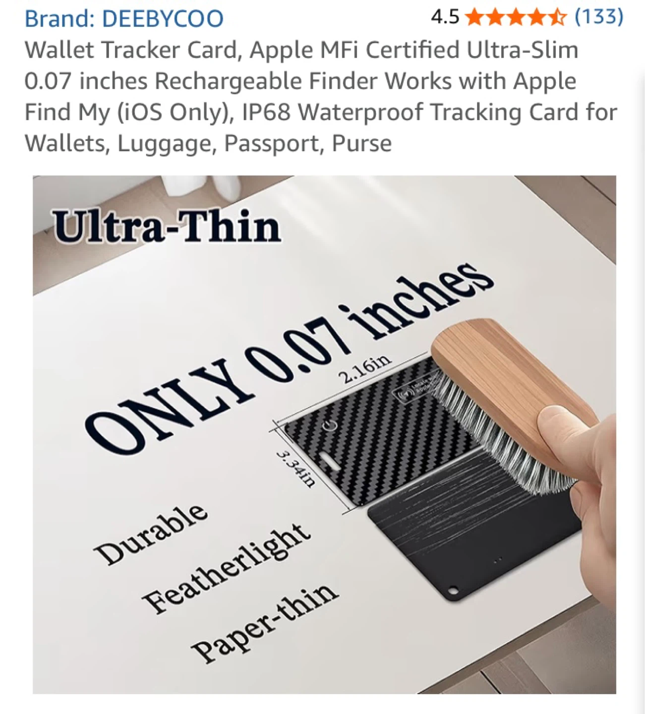 ⚽ DEEBYCOO Wallet Tracker Card - Ultra-Slim 0.07 inch - photo 5
