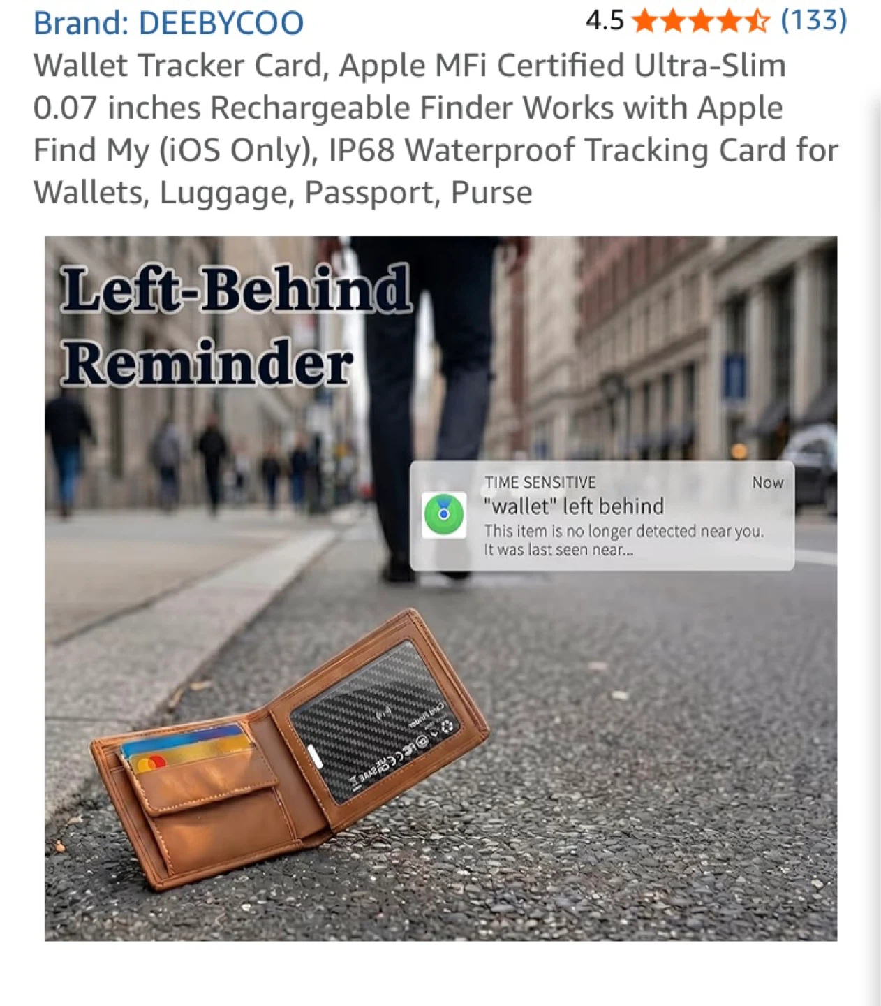 ⚽ DEEBYCOO Wallet Tracker Card - Ultra-Slim 0.07 inch - photo 3