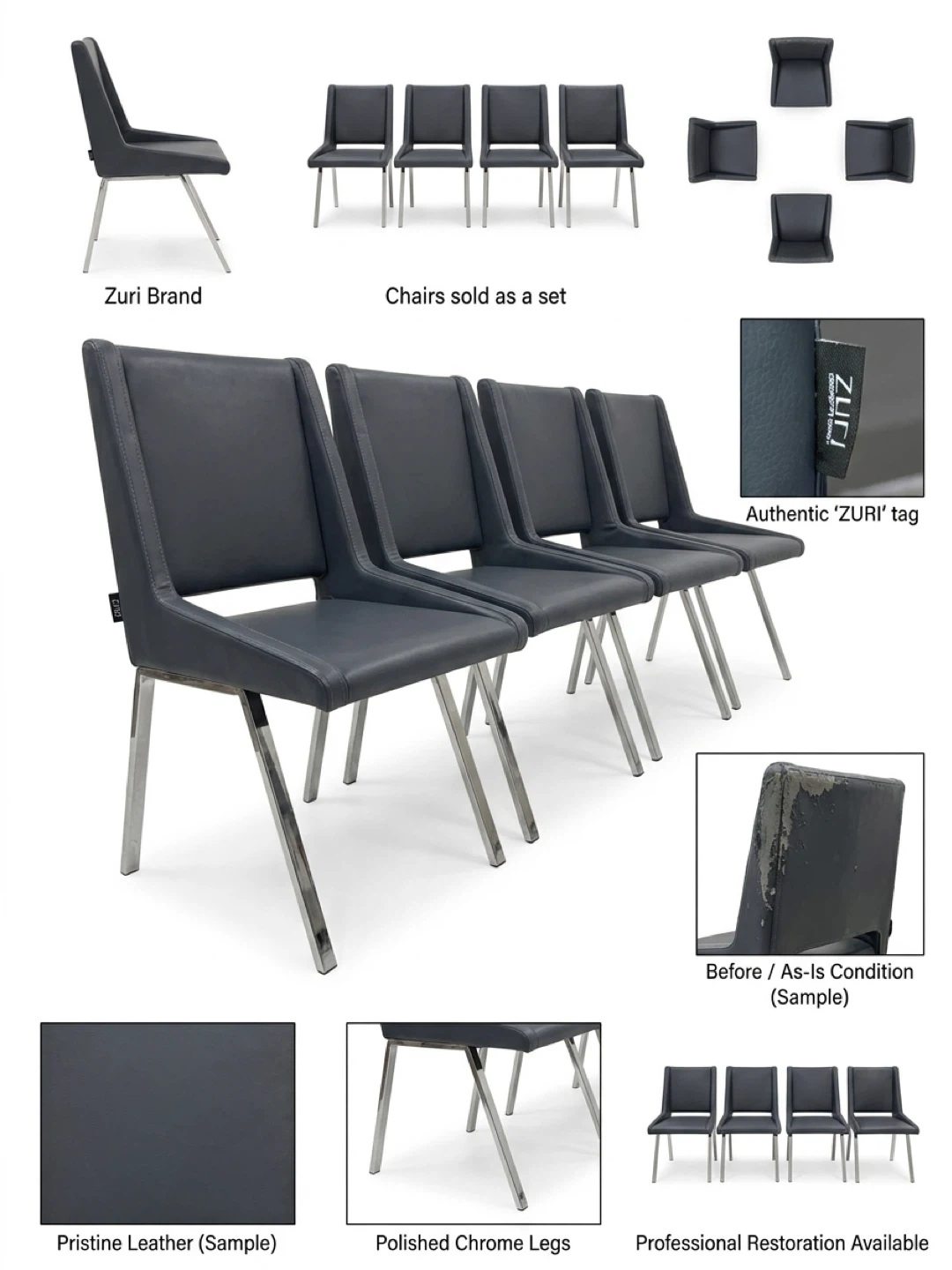 Set of 6 Zuri Contemporary Comfort Dining Chairs