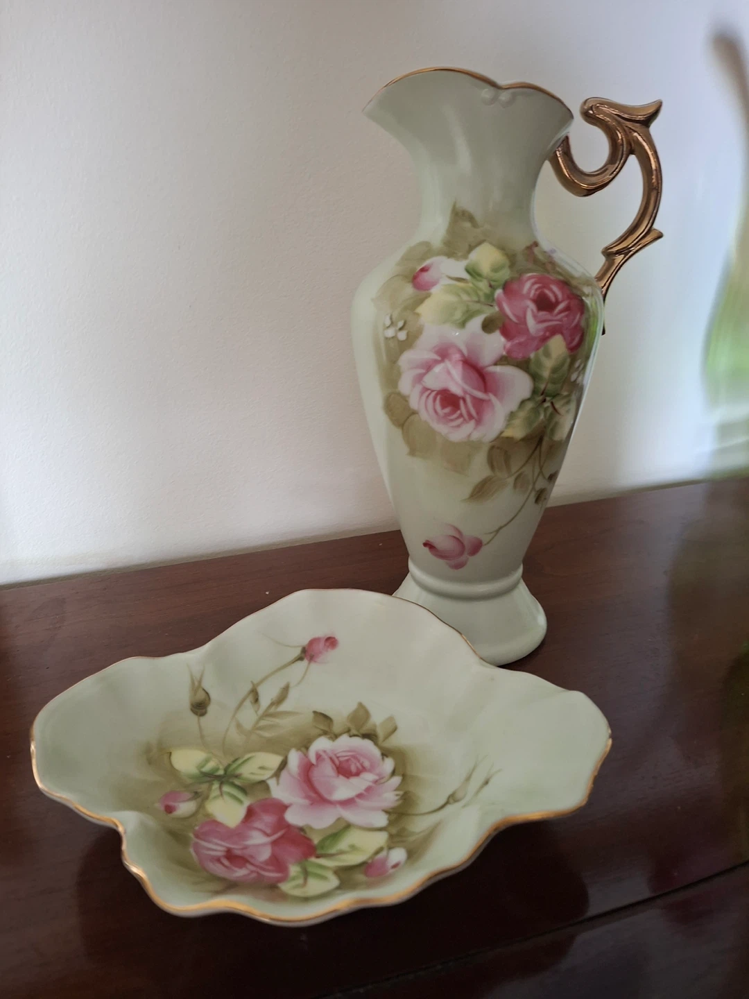 Lefton China jug- Heritage Rose design - photo 5