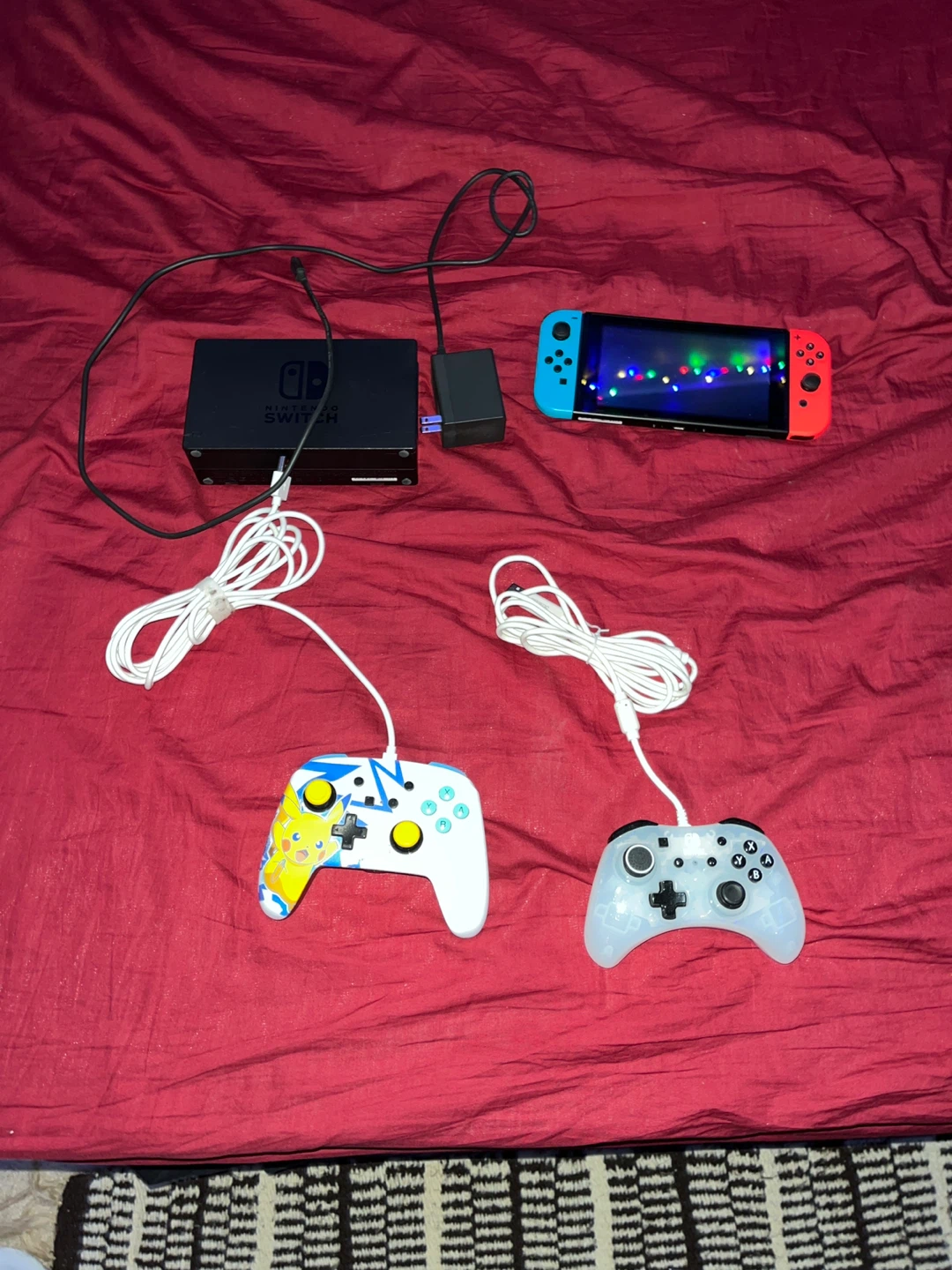 Nintendo switch + controllers + games and case