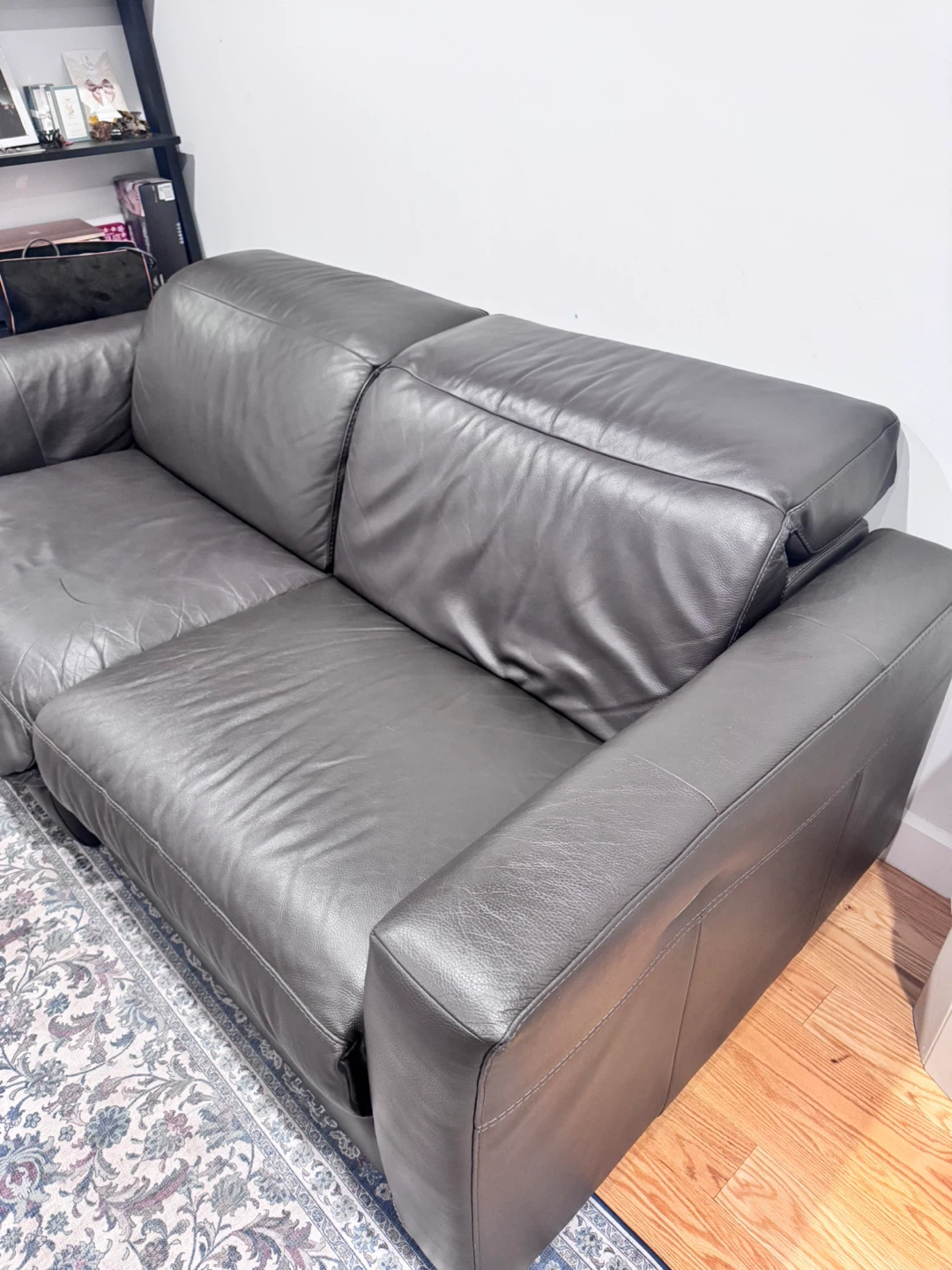 Grey 100% Leather Sofa and Loveseat Set!! - photo 4