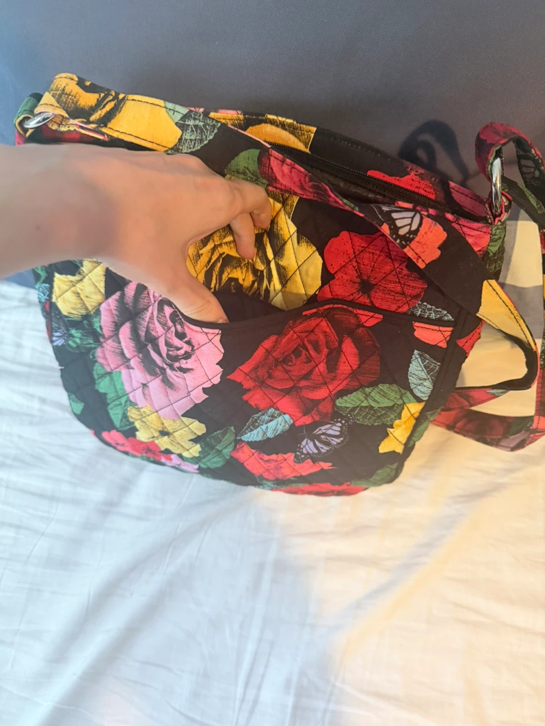 Vera Bradley Shoulder black floral  Bag - photo 4