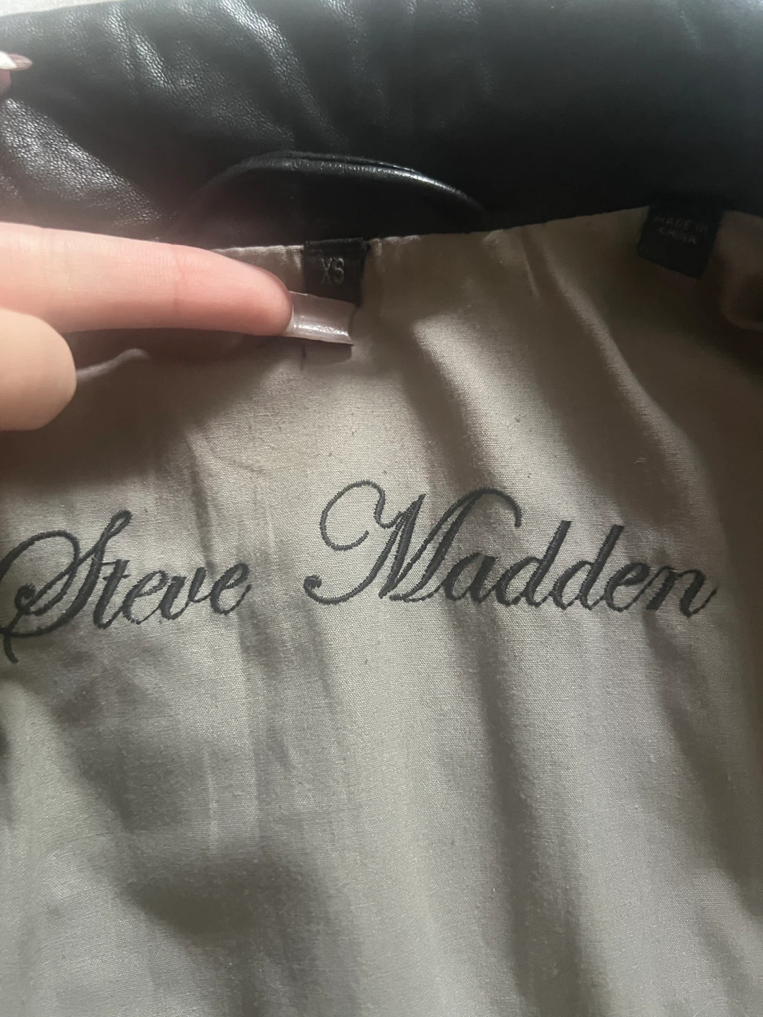 Vintage Steve Madden Black Leather Moto Jacket XS - photo 4