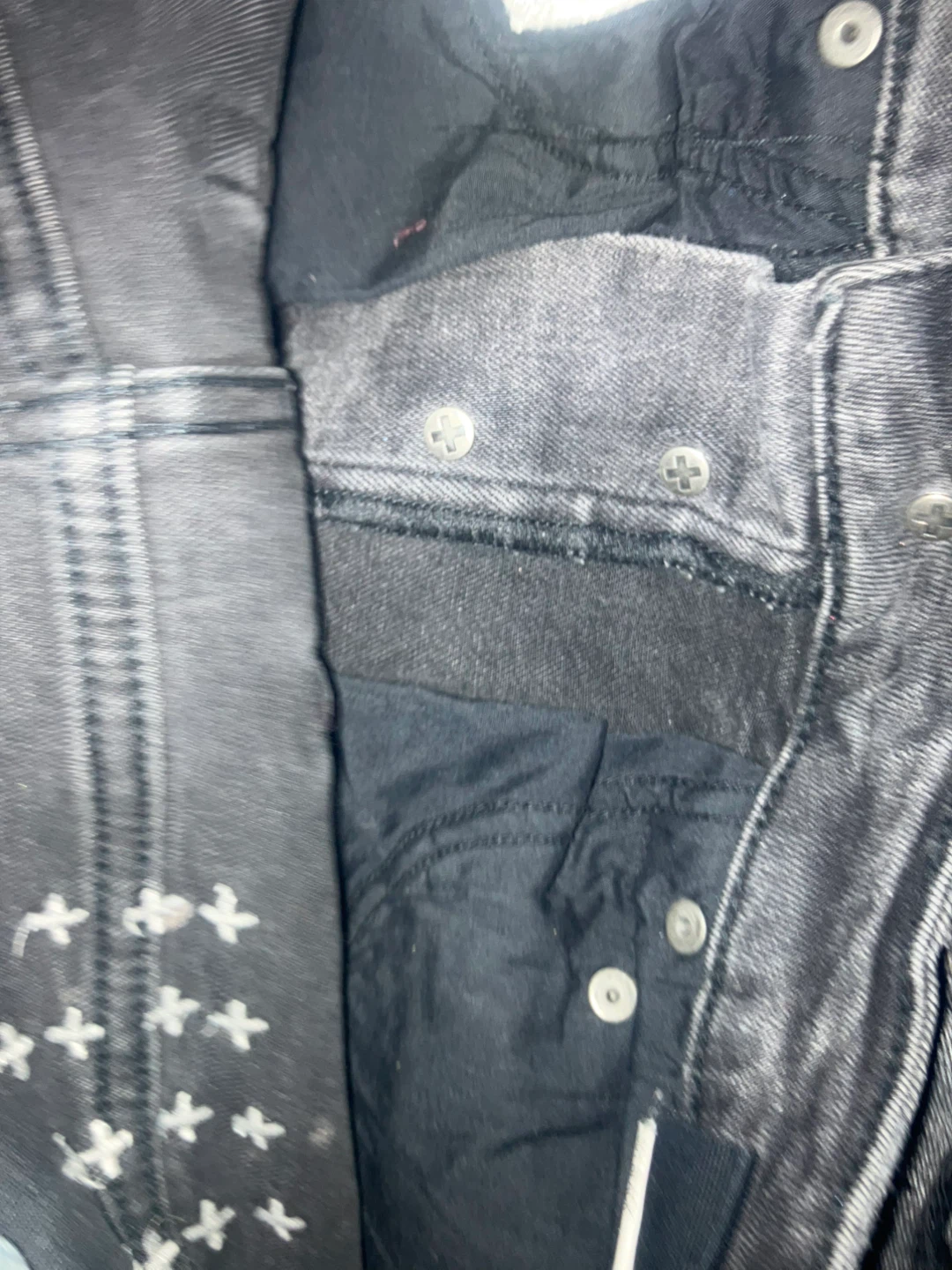 Black Distressed Denim Jeans - photo 2