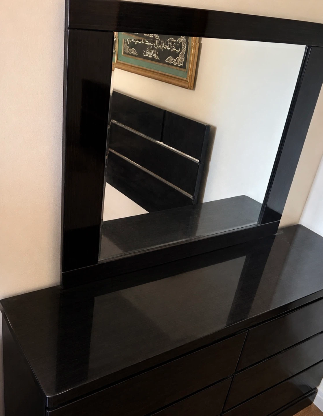 Black Dresser with Mirror