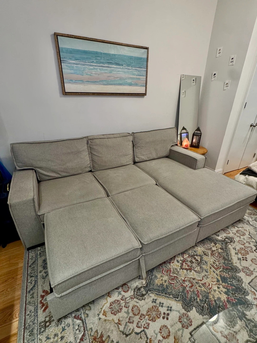 Pull out sofa with chaise storage - photo 4