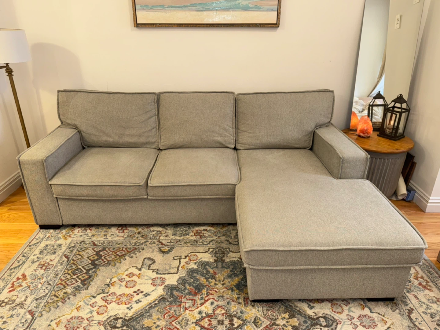 Pull out sofa with chaise storage - photo 2