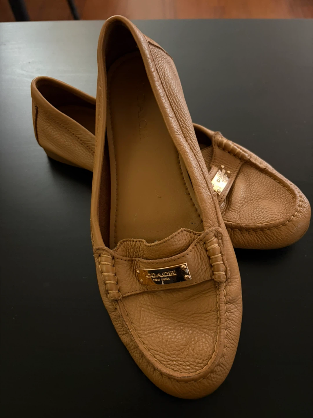 Coach Leather Loafers - Tan