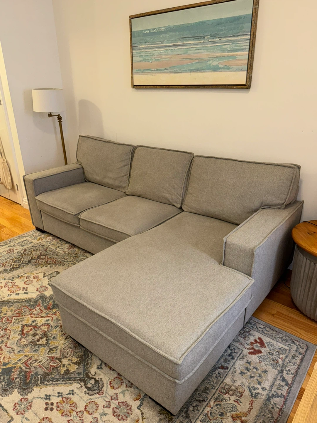 Couch with chaise storage & pull out - photo 3