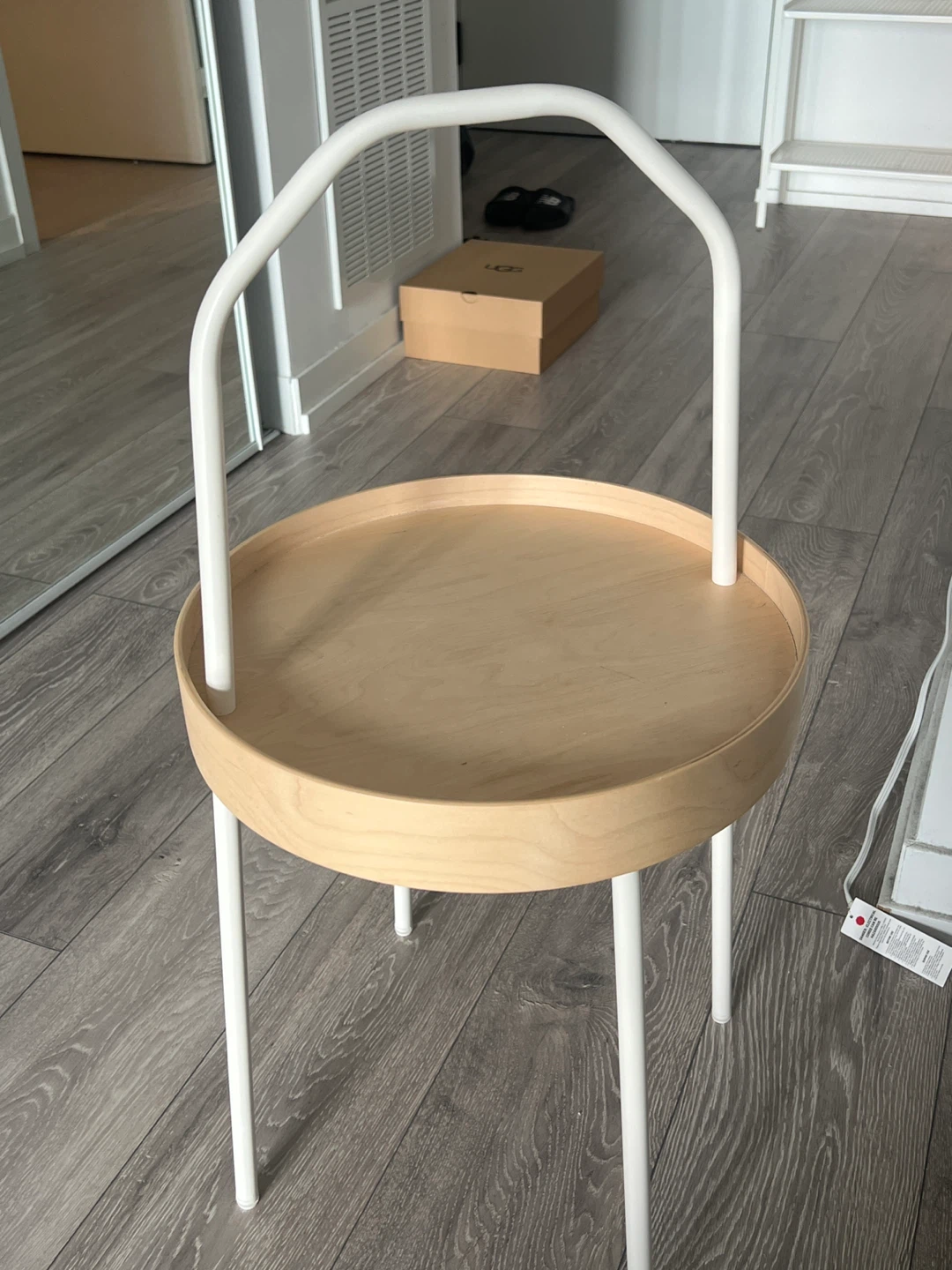 Round Side Table with Handle