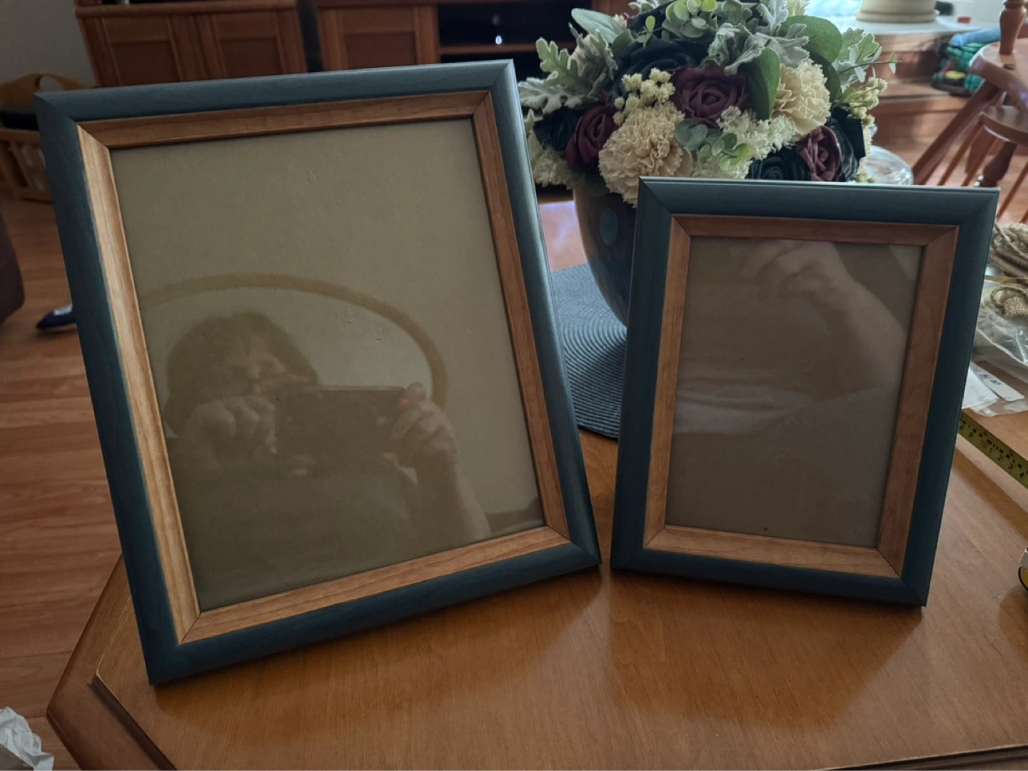 Wooden Picture Frame - Grey/Blue and Wood Tone