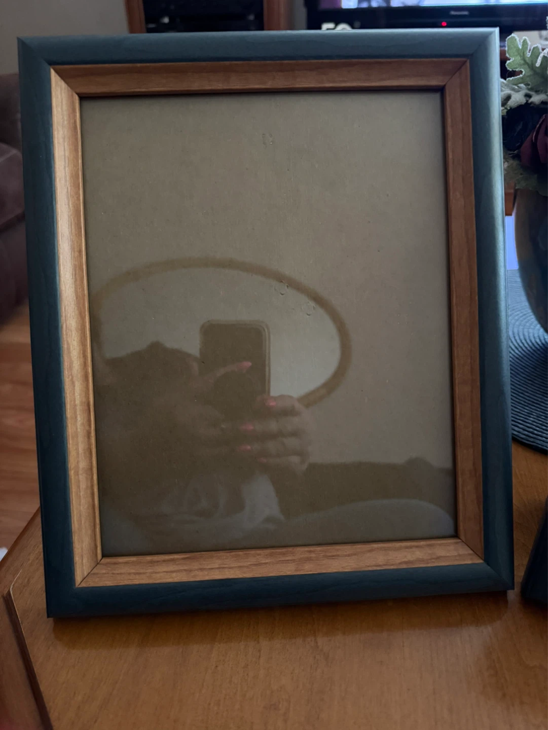 Wooden Picture Frame - Grey/Blue and Wood Tone - photo 2
