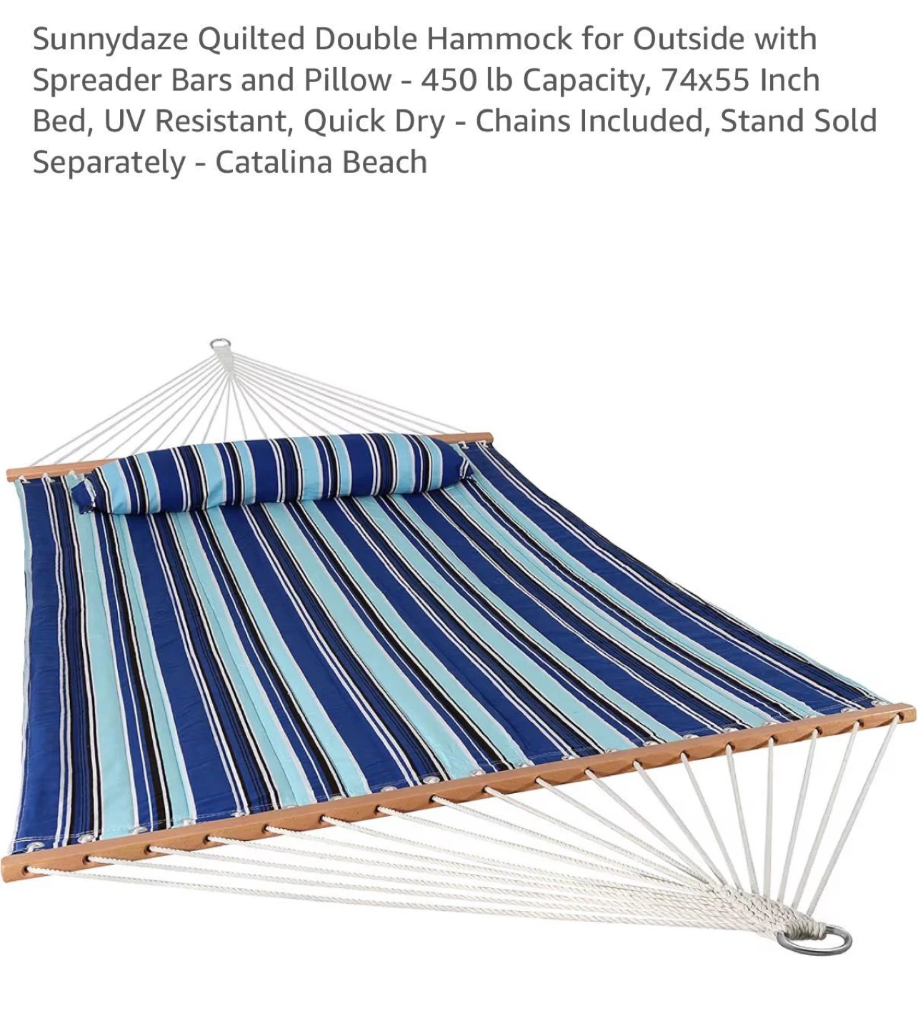 Outdoor quilted hammock
