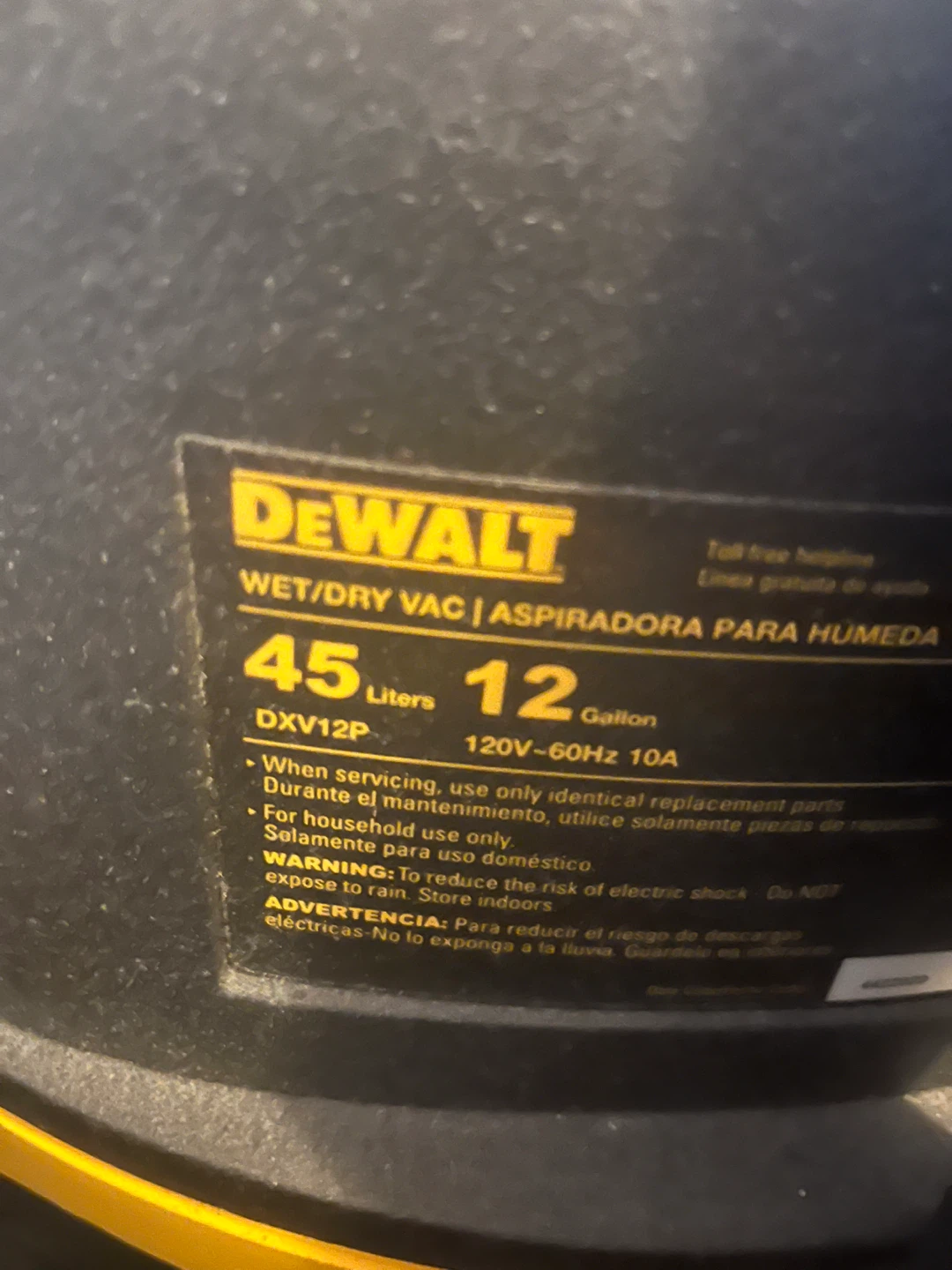 DEWALT Wet/Dry Vac DXV12P - photo 3