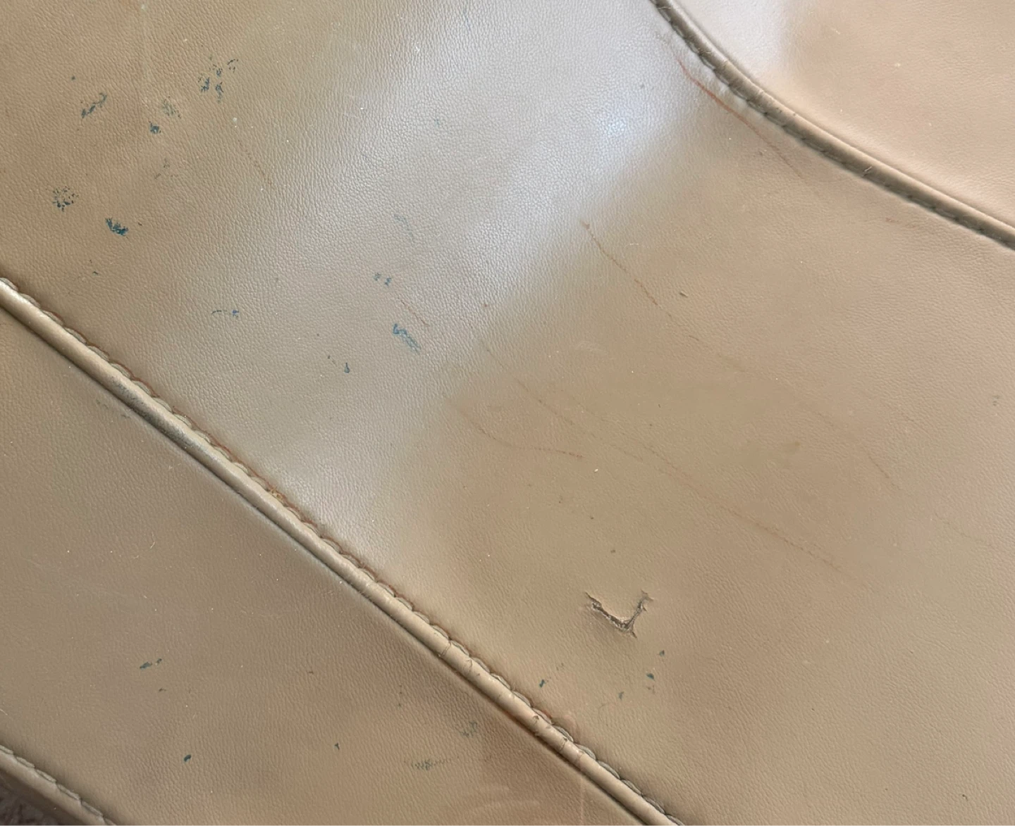 Table with Faux Leather Base - photo 2