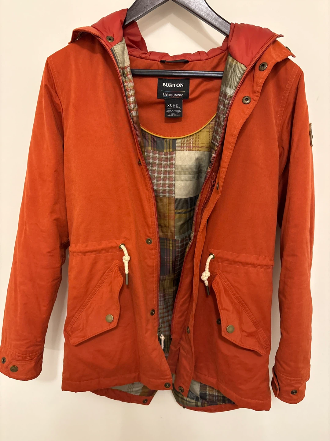 Burton Living Kilti Orange Jacket. Size XS