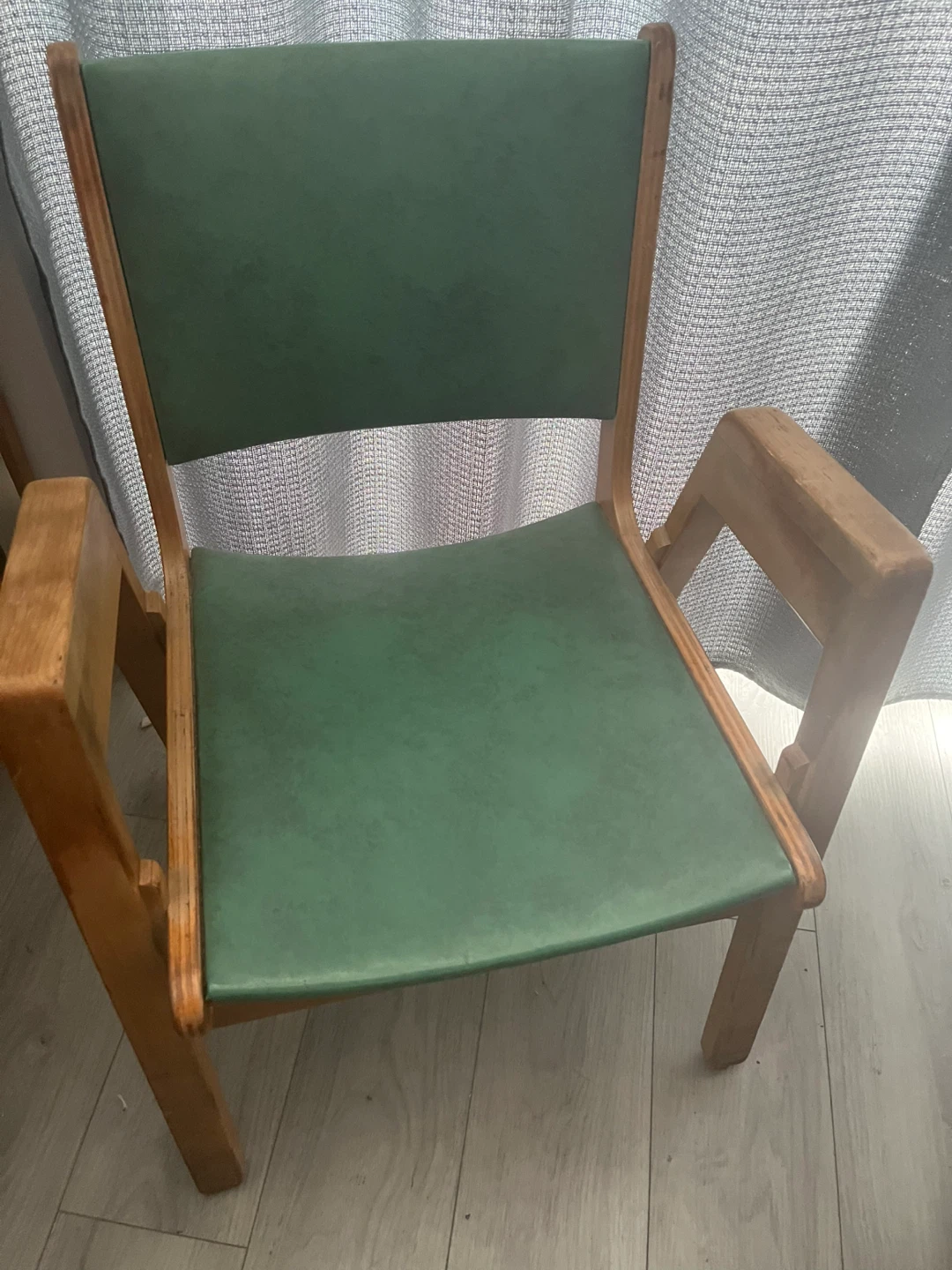 Gorgeous old green school chair - photo 2
