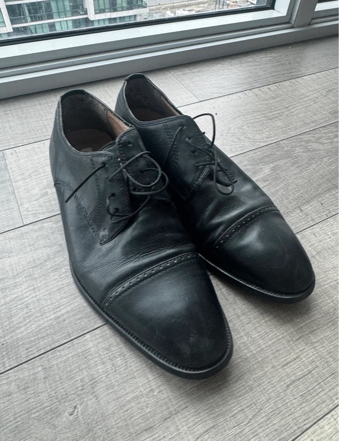 ⚽️ Black Leather Dress Shoes - photo 3