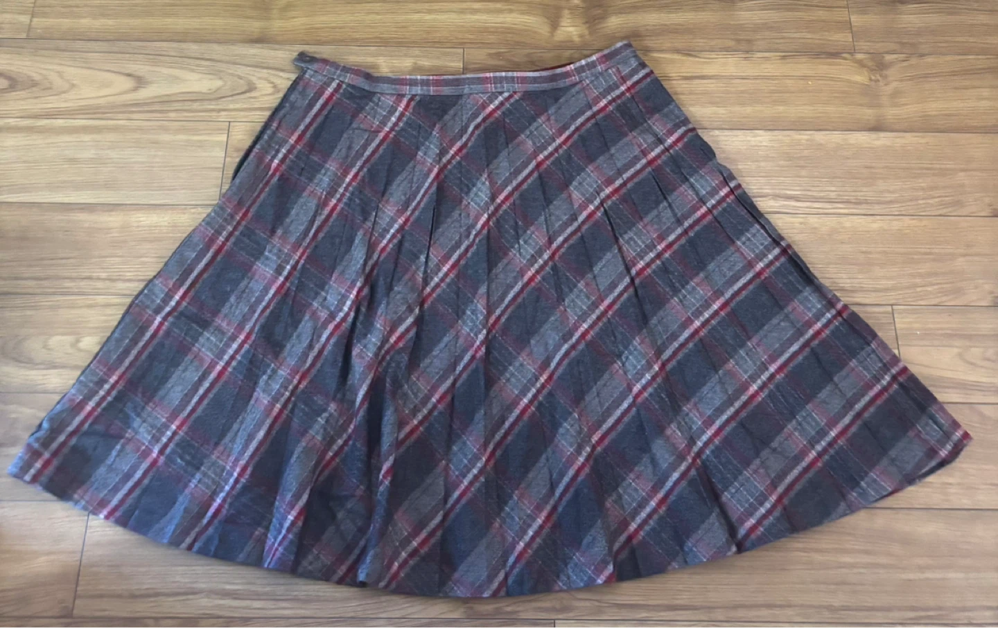 Pleated Plaid Midi Skirt - photo 2