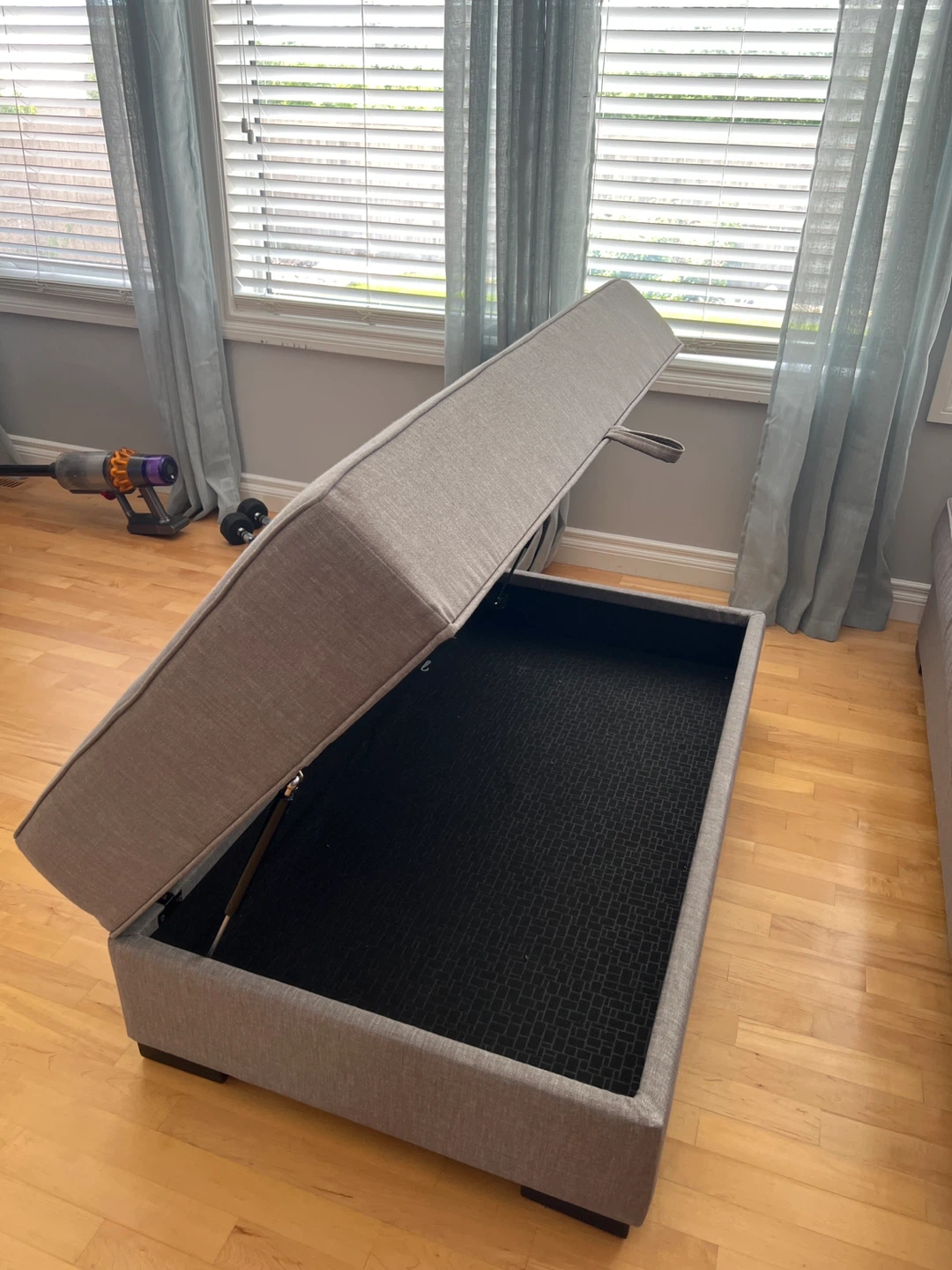 Grey Sectional Sofa with Storage Ottoman - photo 2