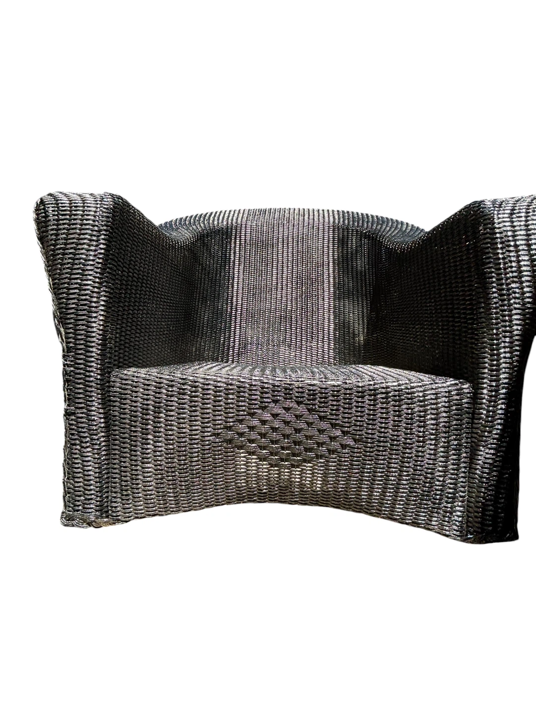 Black Wicker rocking Armchair - photo 2
