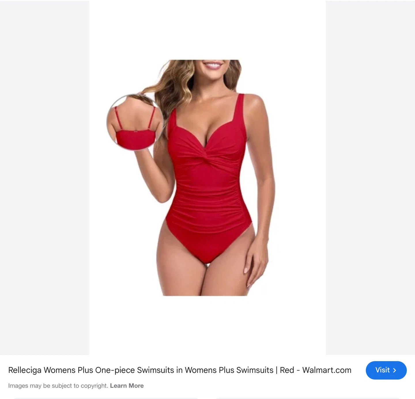 NWT Ladies Red Ruched One-Piece Swimsuit - S