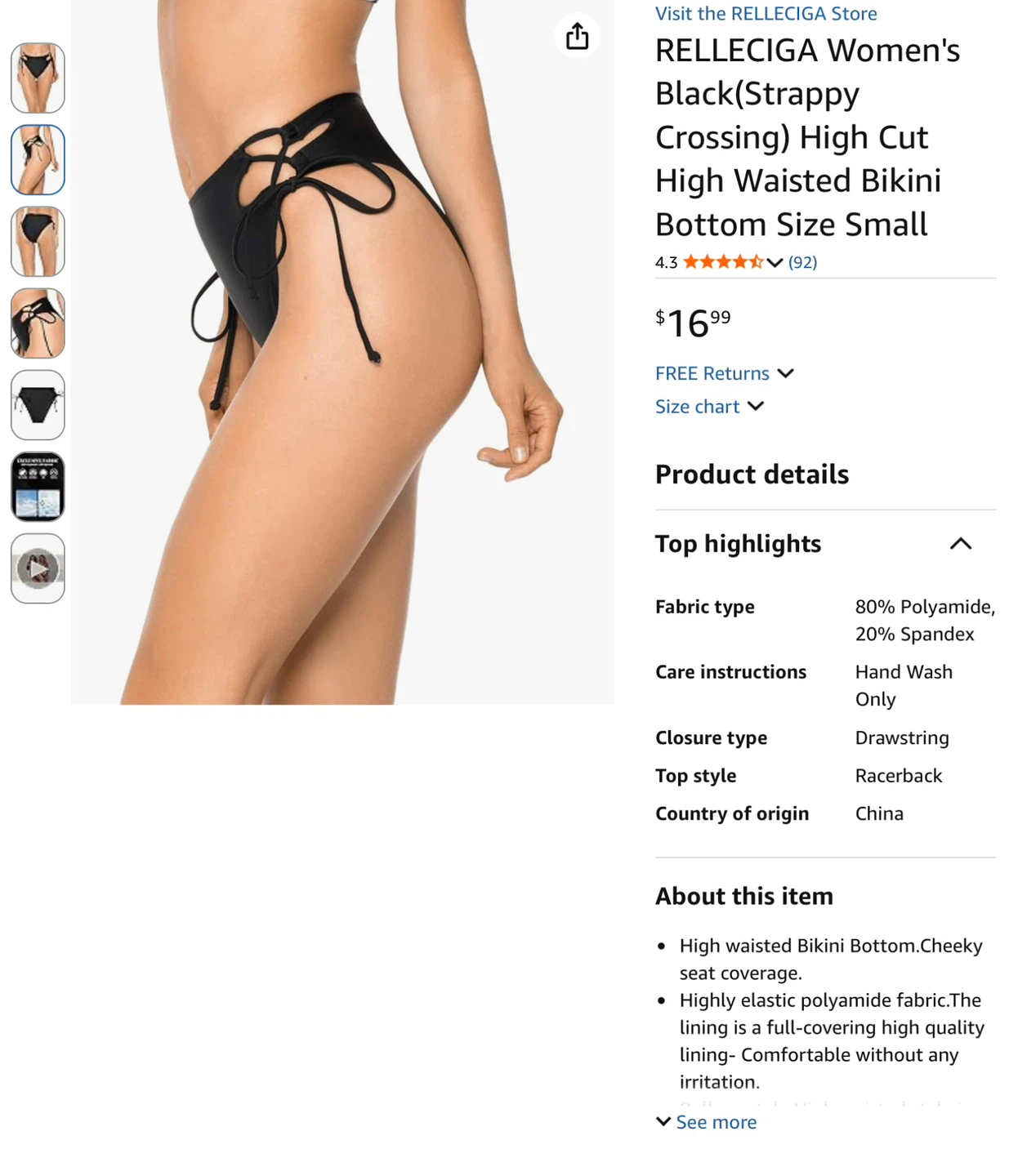 NWT Women's Push-up Triangle Bikini  - Black, Medium - photo 4