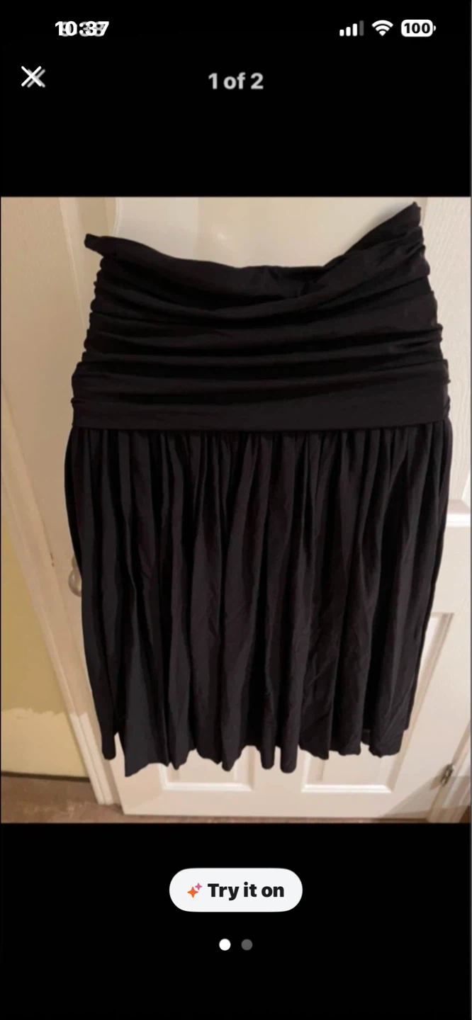Black Ruched Skirt