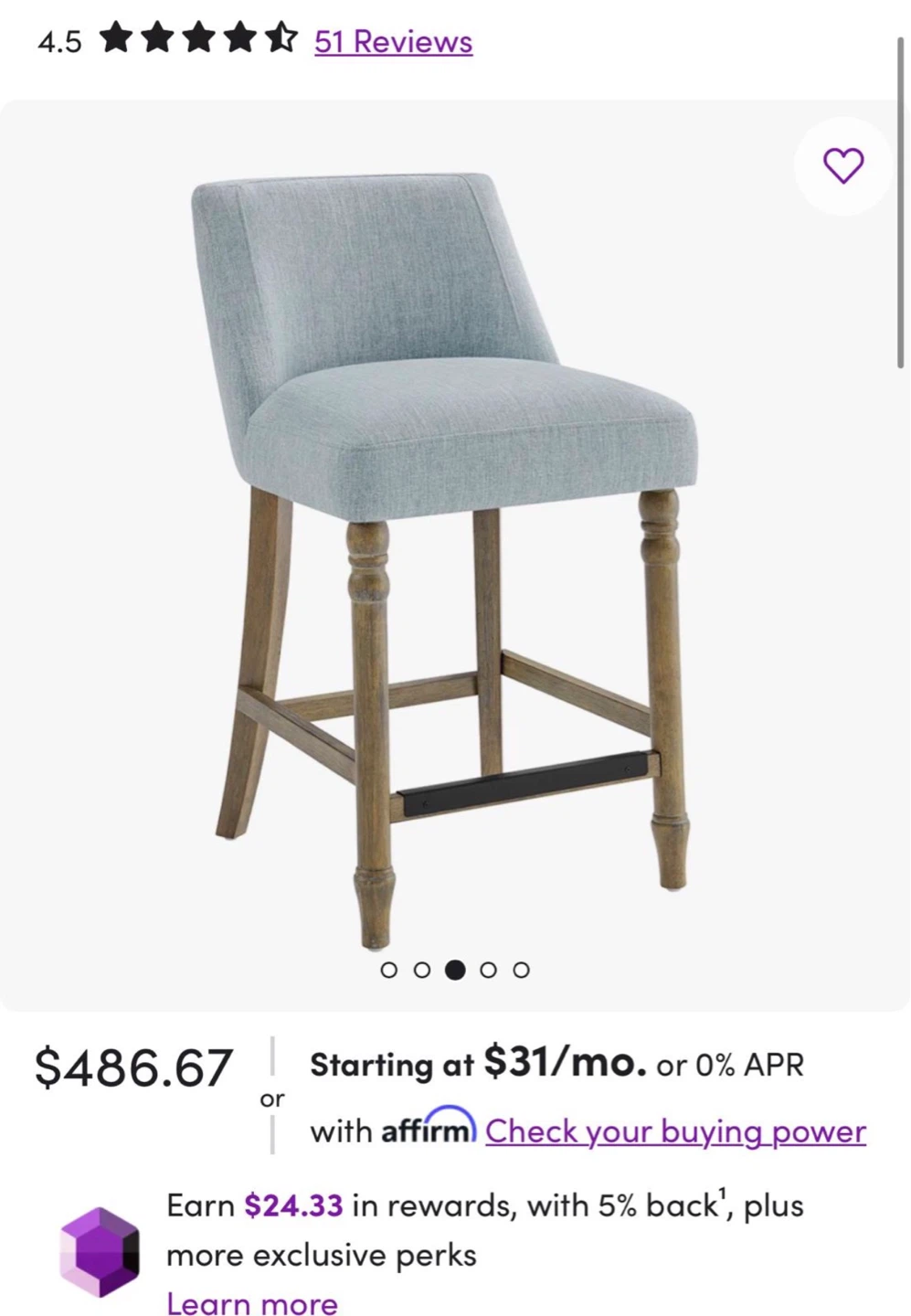 Counter Stool - Light Blue