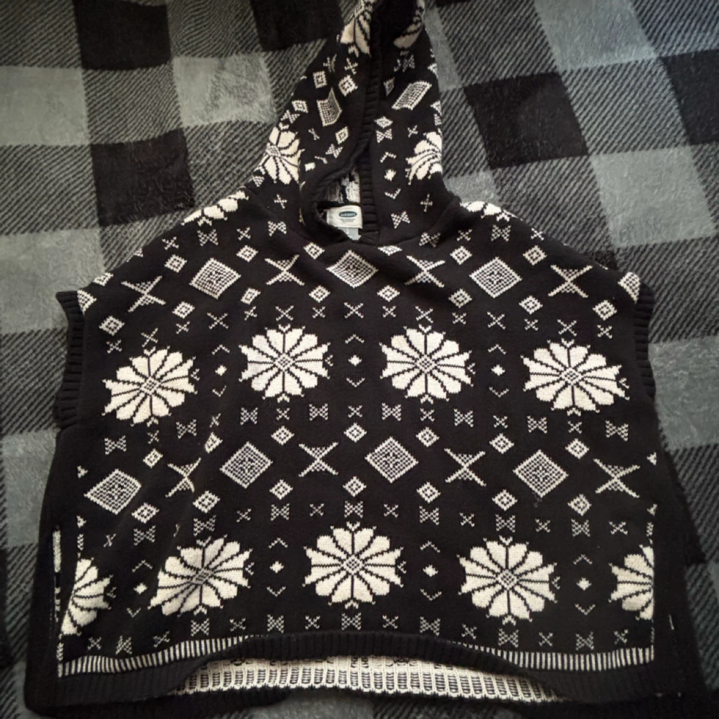 Old Navy - Black & White Crop Hoodie - *Size Women Large* - photo 2