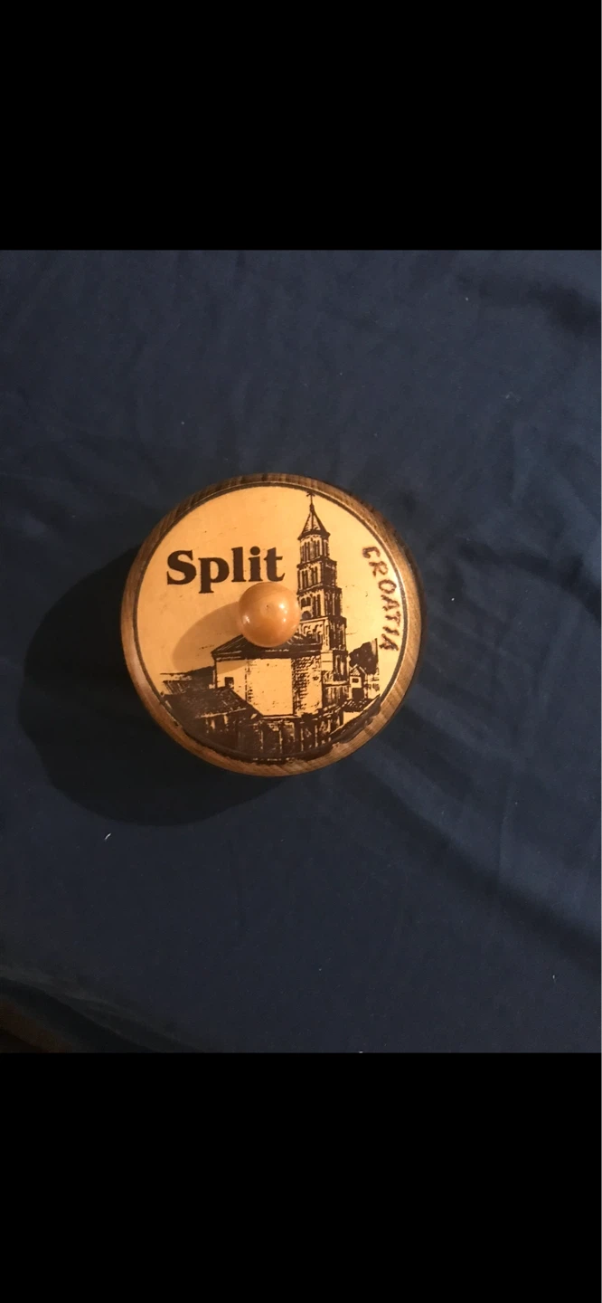 Wooden Trinket Box with Split, Croatia Design